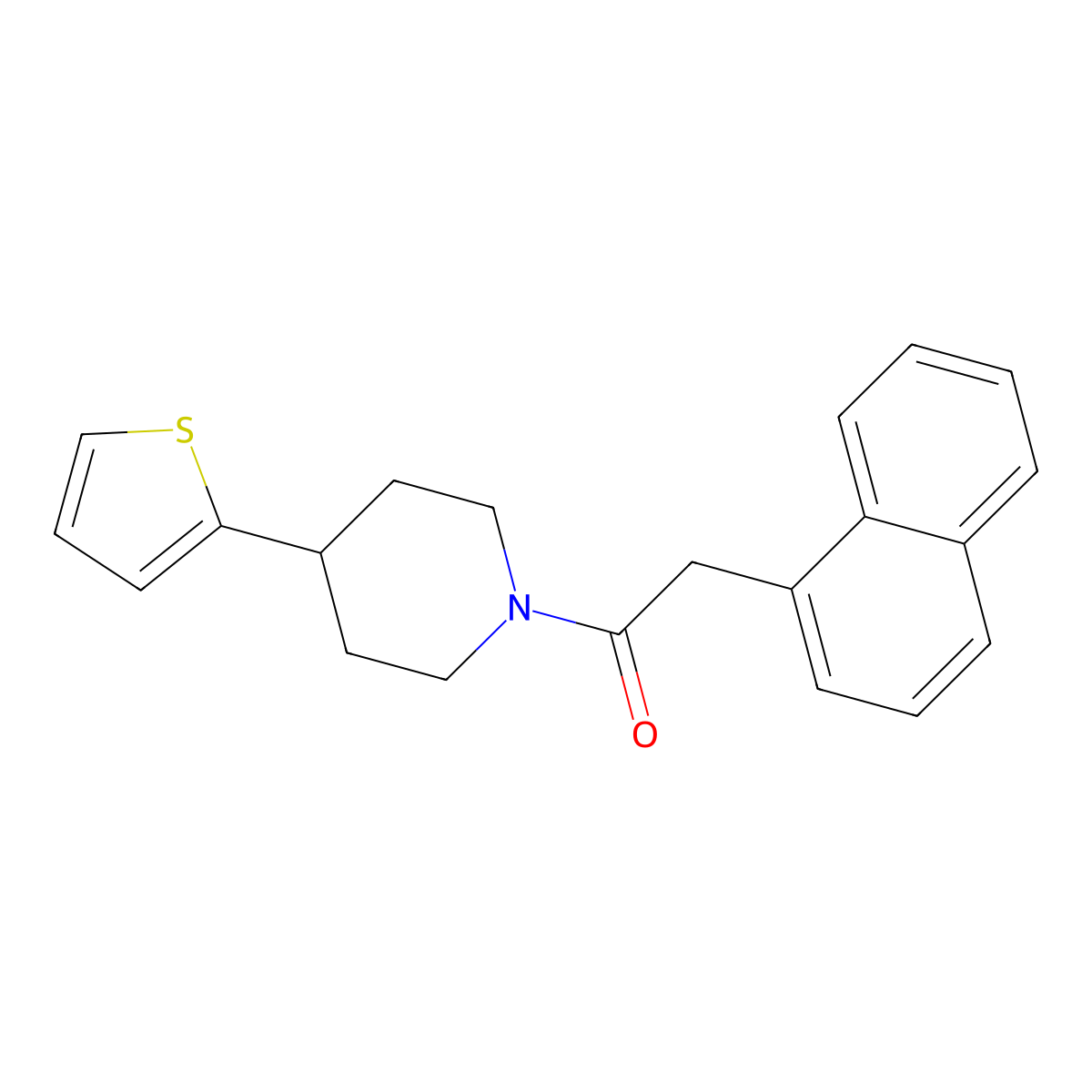 2-(Naphthalen-1-yl)-1-(4-(thiophen-2-yl)piperidin-1-yl)ethanone molecular structure, CAS 1396809-19-0