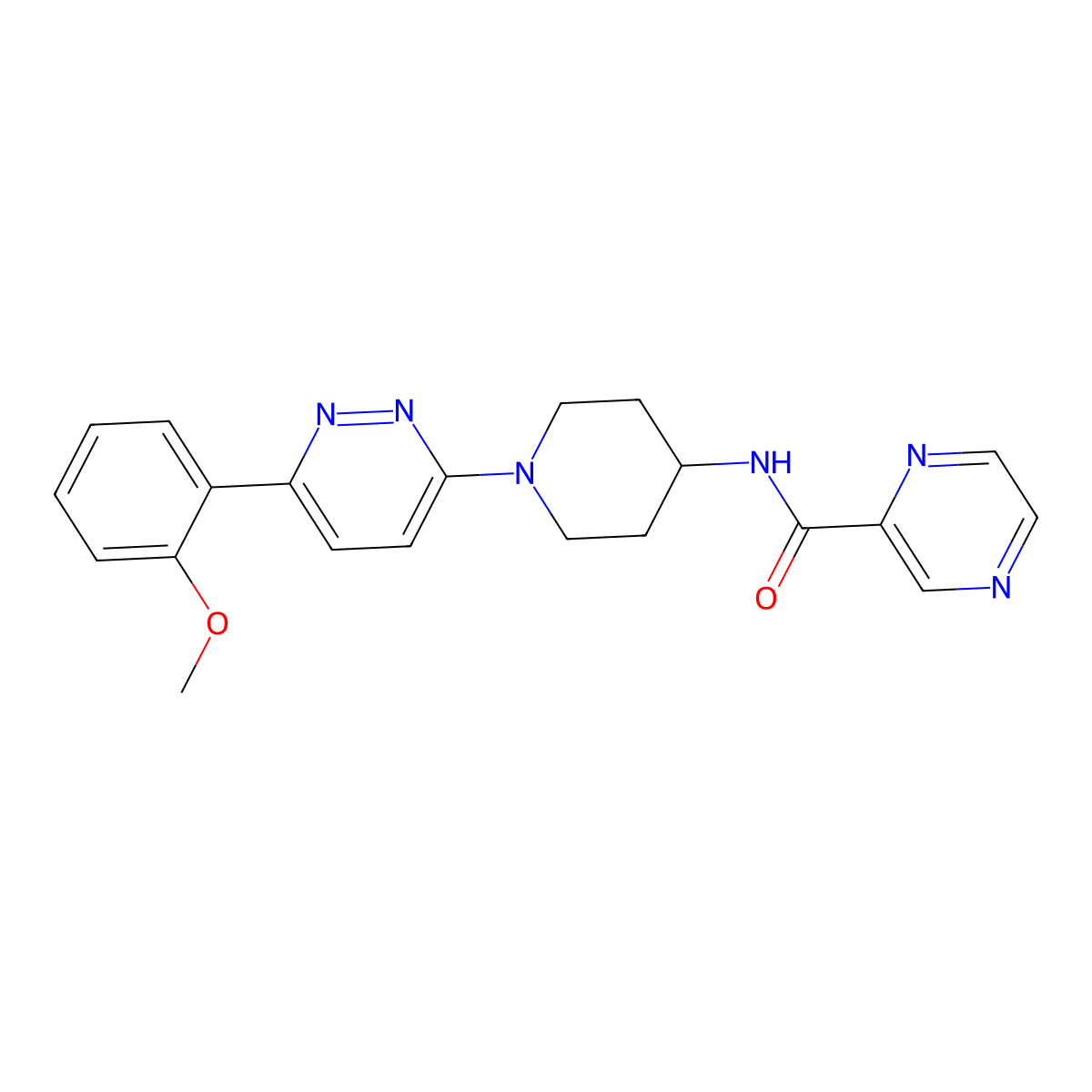 N-{1-[6-(2-methoxyphenyl)pyridazin-3-yl]piperidin-4-yl}pyrazine-2-carboxamide molecular structure, CAS 1396809-20-3