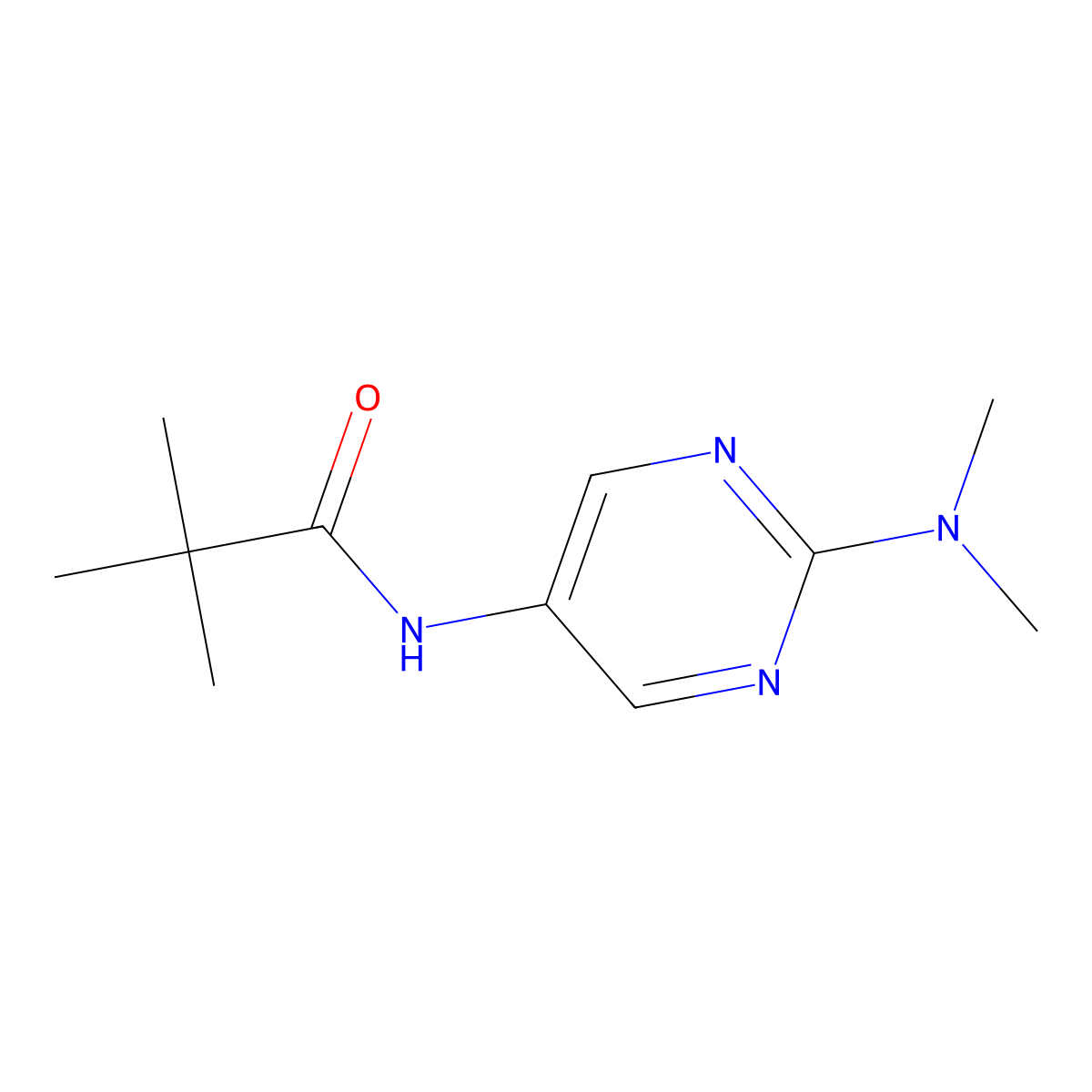 N-(2-(dimethylamino)pyrimidin-5-yl)pivalamide molecular structure, CAS 1396809-35-0