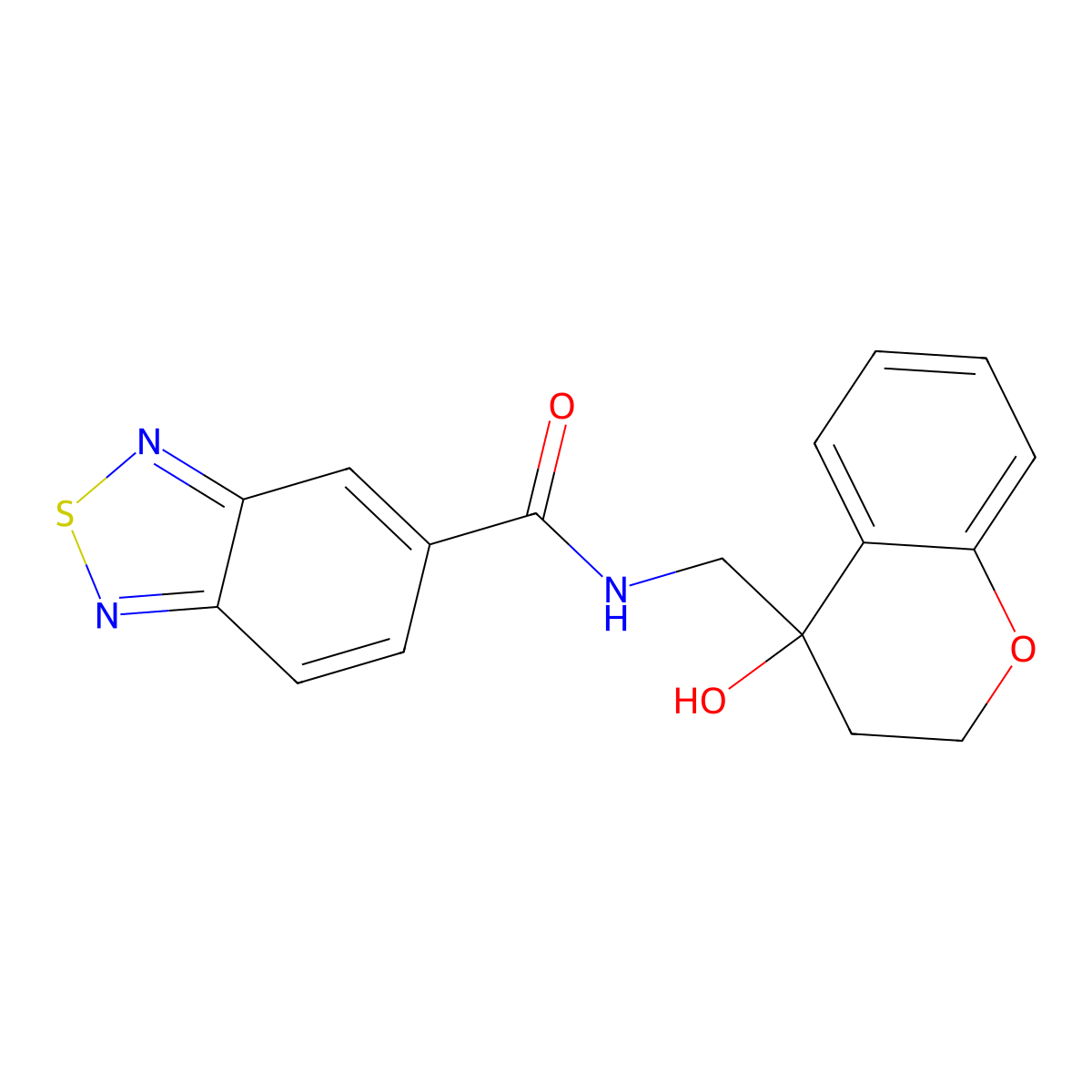 N-((4-hydroxychroman-4-yl)methyl)benzo[c][1,2,5]thiadiazole-5-carboxamide molecular structure, CAS 1396809-37-2