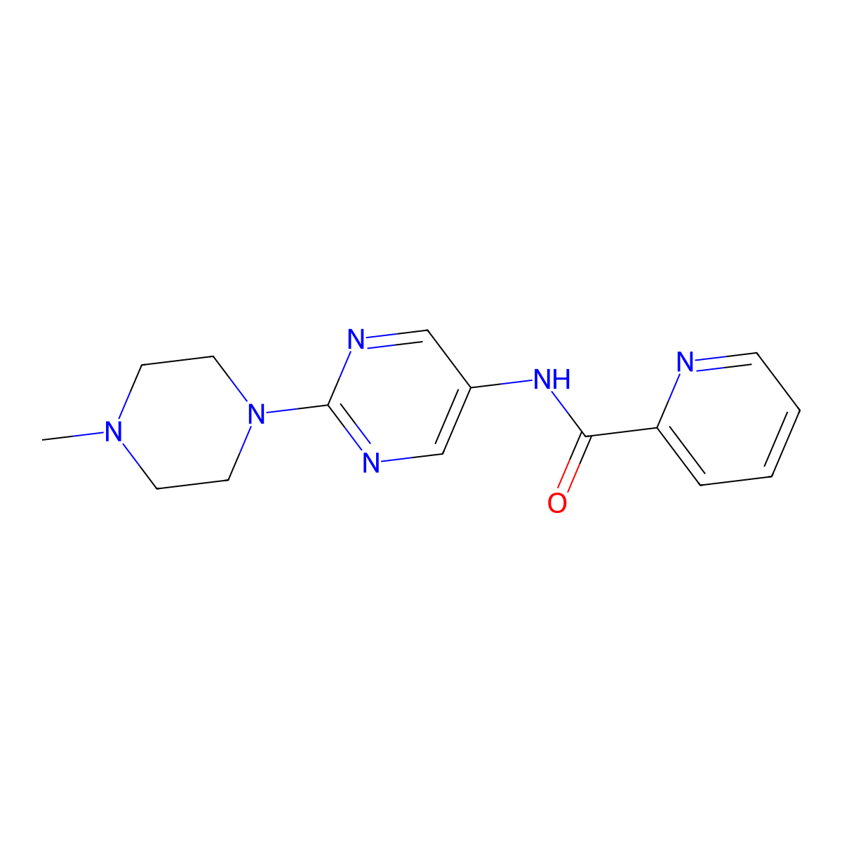 N-(2-(4-methylpiperazin-1-yl)pyrimidin-5-yl)picolinamide molecular structure, CAS 1396809-63-4