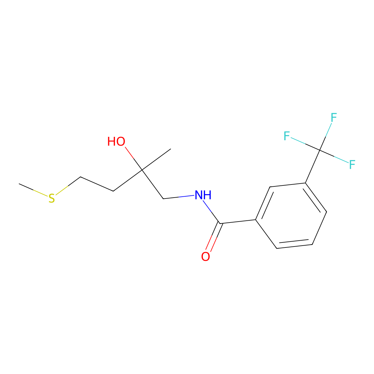 N-(2-hydroxy-2-methyl-4-(methylthio)butyl)-3-(trifluoromethyl)benzamide molecular structure, CAS 1396809-71-4