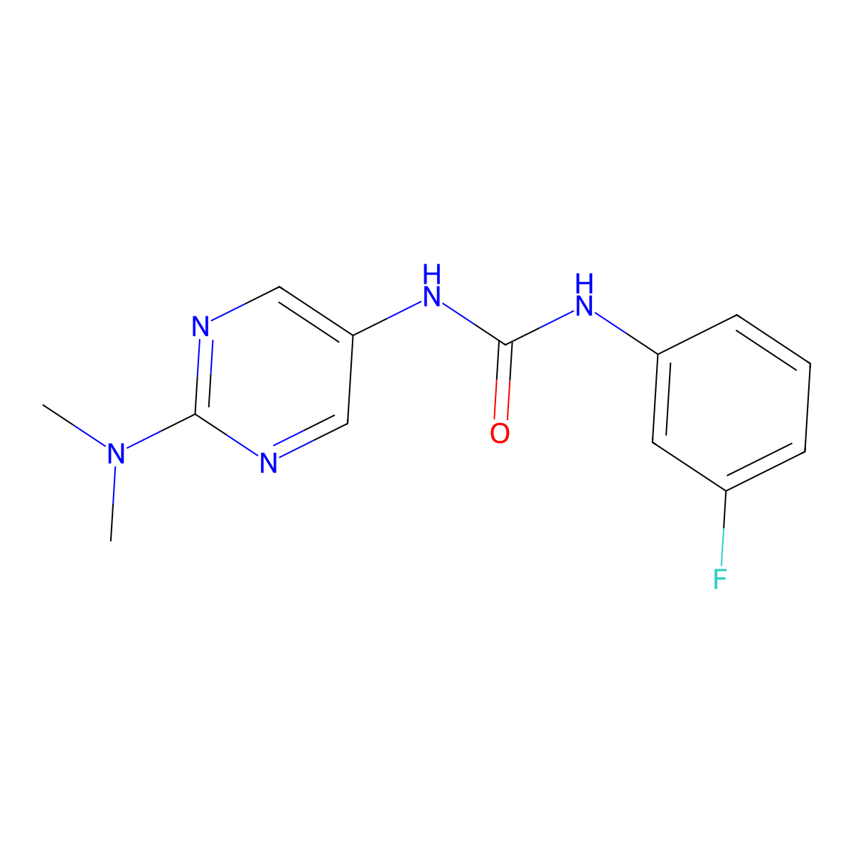 1-(2-(Dimethylamino)pyrimidin-5-yl)-3-(3-fluorophenyl)urea molecular structure, CAS 1396809-87-2