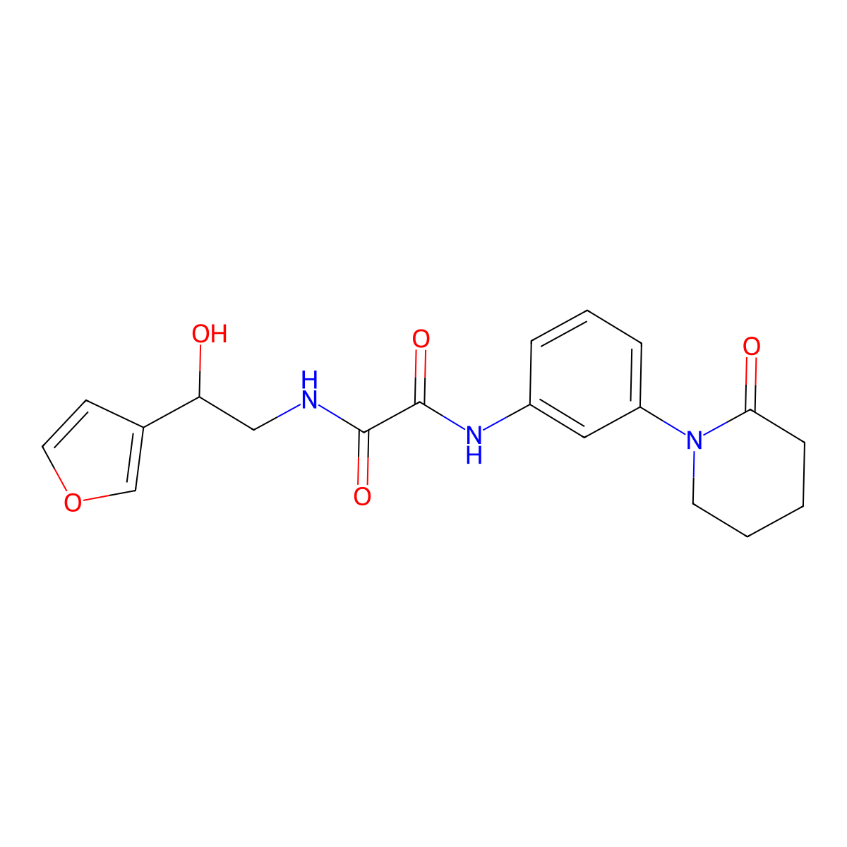 N1-(2-(furan-3-yl)-2-hydroxyethyl)-N2-(3-(2-oxopiperidin-1-yl)phenyl)oxalamide molecular structure, CAS 1396809-94-1