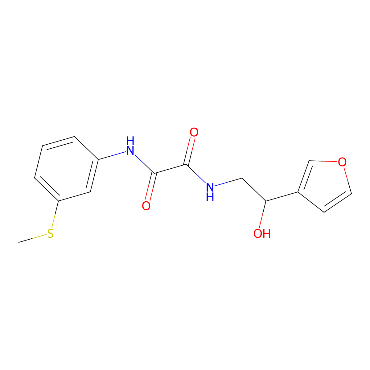 N1-(2-(furan-3-yl)-2-hydroxyethyl)-N2-(3-(methylthio)phenyl)oxalamide molecular structure, CAS 1396809-95-2