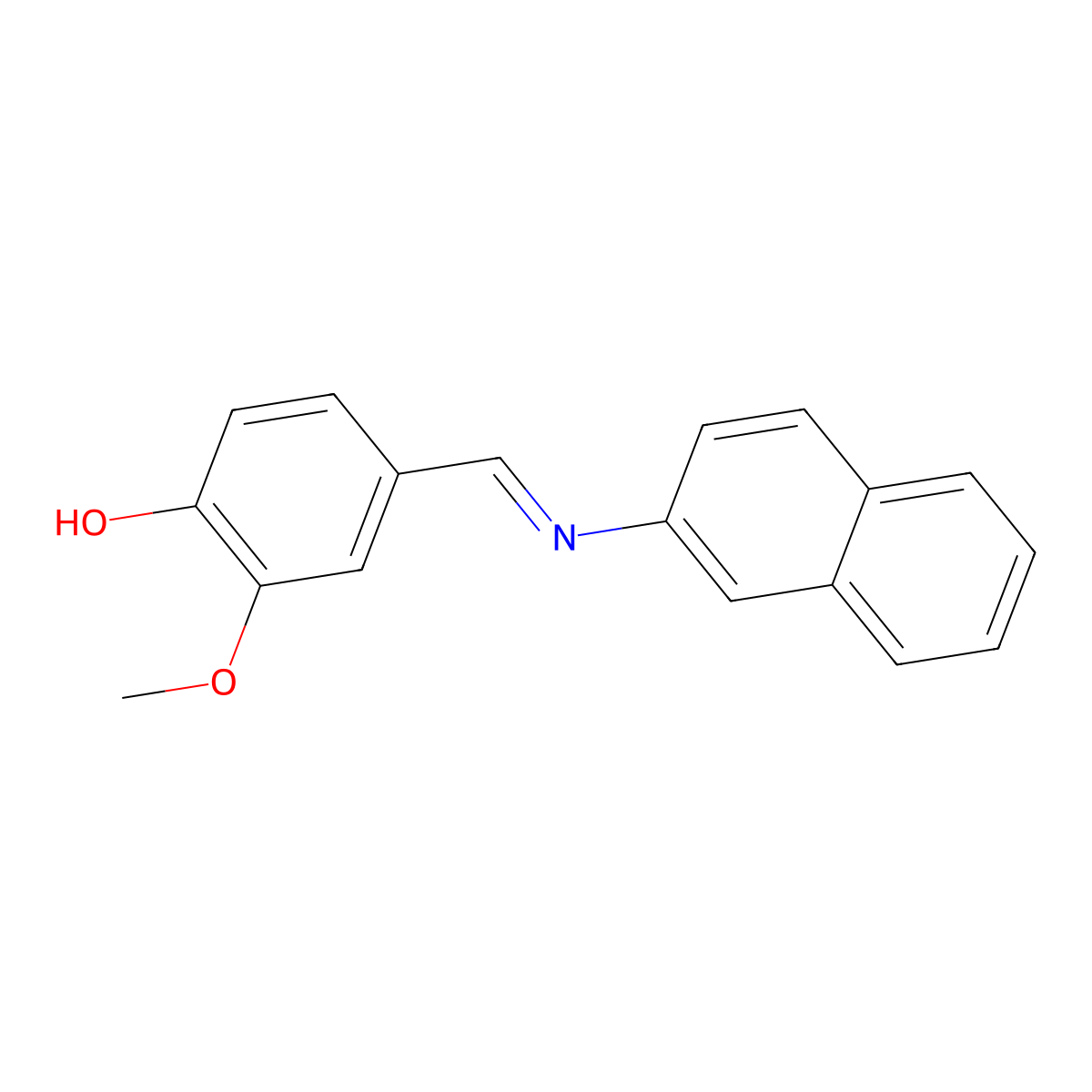Phenol, 2-methoxy-4-[(2-naphthalenylimino)methyl]- molecular structure, CAS 139681-52-0