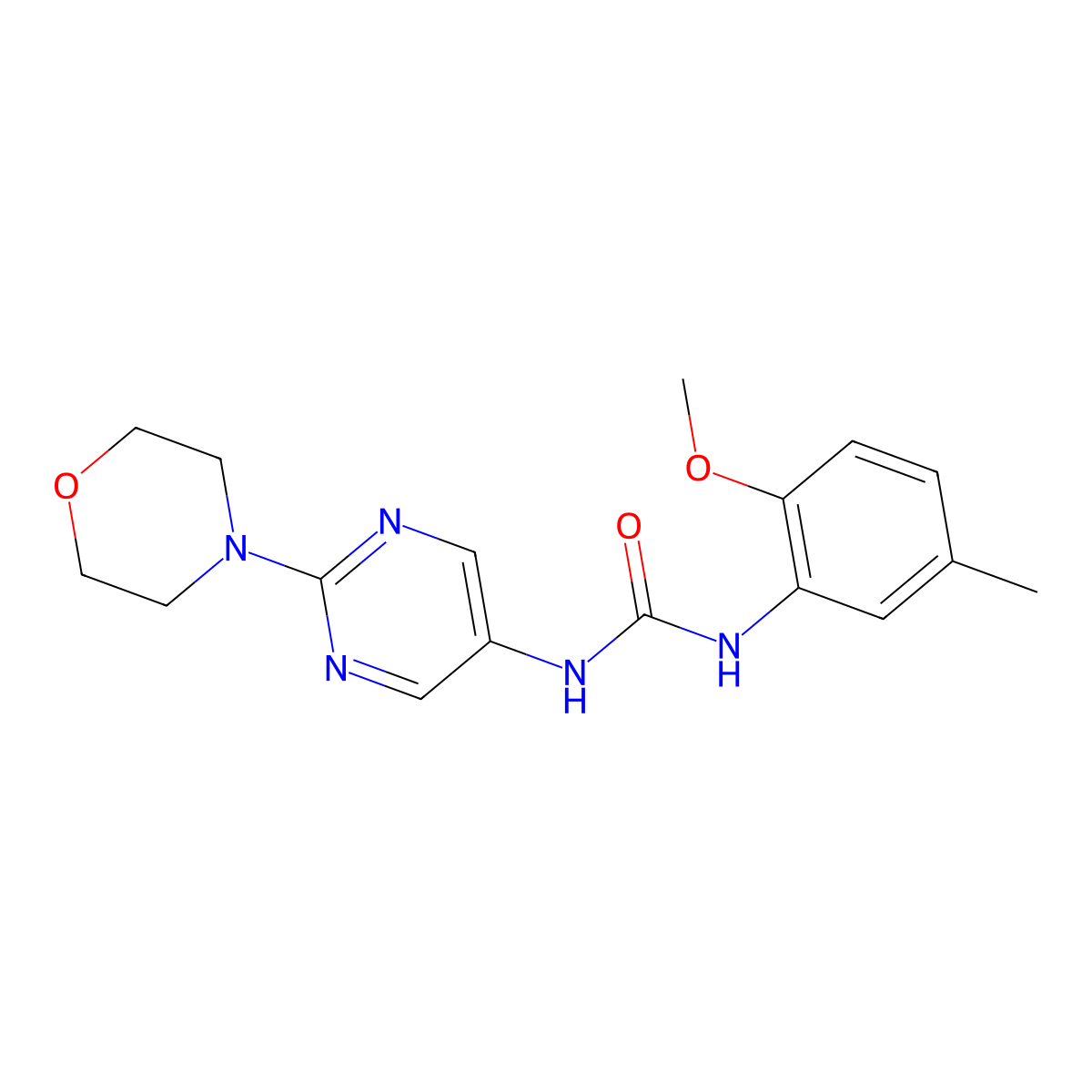 1-(2-Methoxy-5-methylphenyl)-3-(2-morpholinopyrimidin-5-yl)urea molecular structure, CAS 1396810-04-0