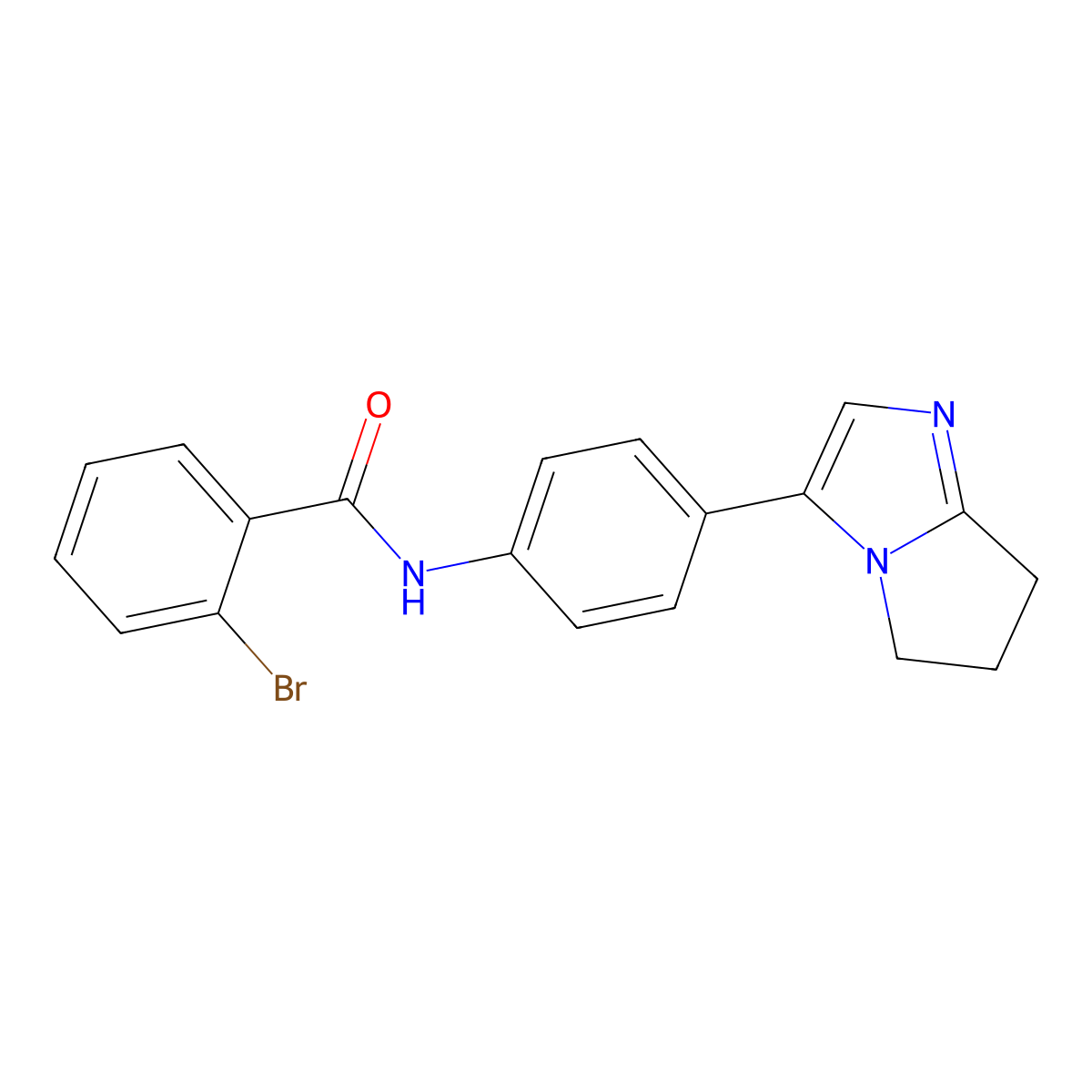 2-bromo-N-(4-(6,7-dihydro-5H-pyrrolo[1,2-a]imidazol-3-yl)phenyl)benzamide molecular structure, CAS 1396810-07-3