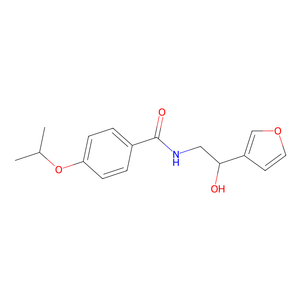 N-(2-(furan-3-yl)-2-hydroxyethyl)-4-isopropoxybenzamide molecular structure, CAS 1396810-15-3