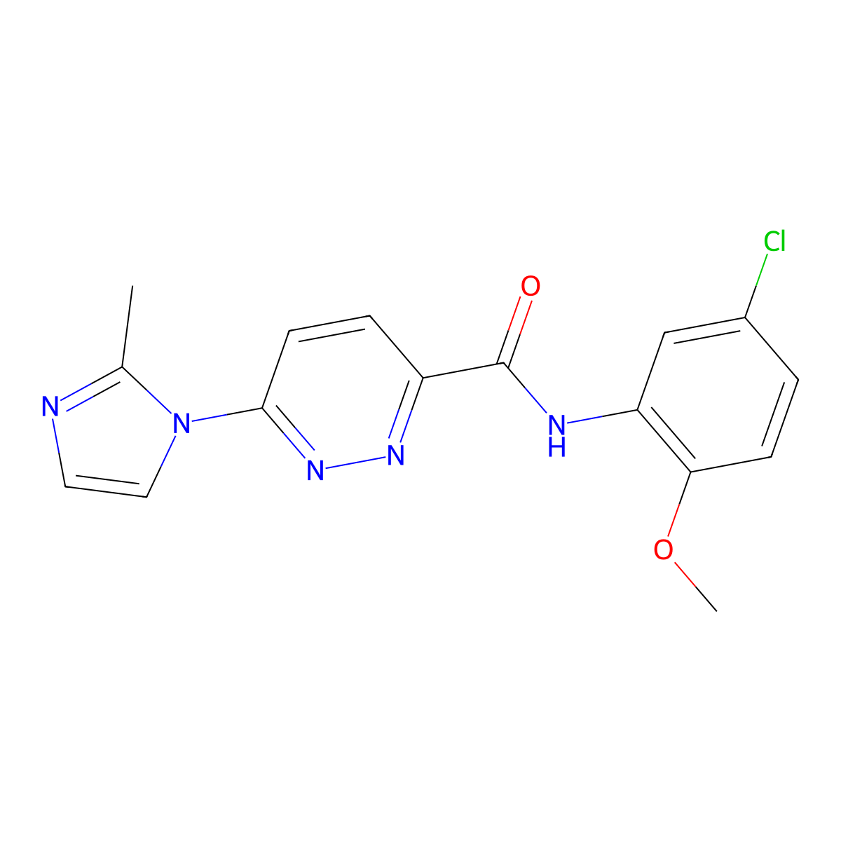 N-(5-chloro-2-methoxyphenyl)-6-(2-methyl-1H-imidazol-1-yl)pyridazine-3-carboxamide molecular structure, CAS 1396810-17-5