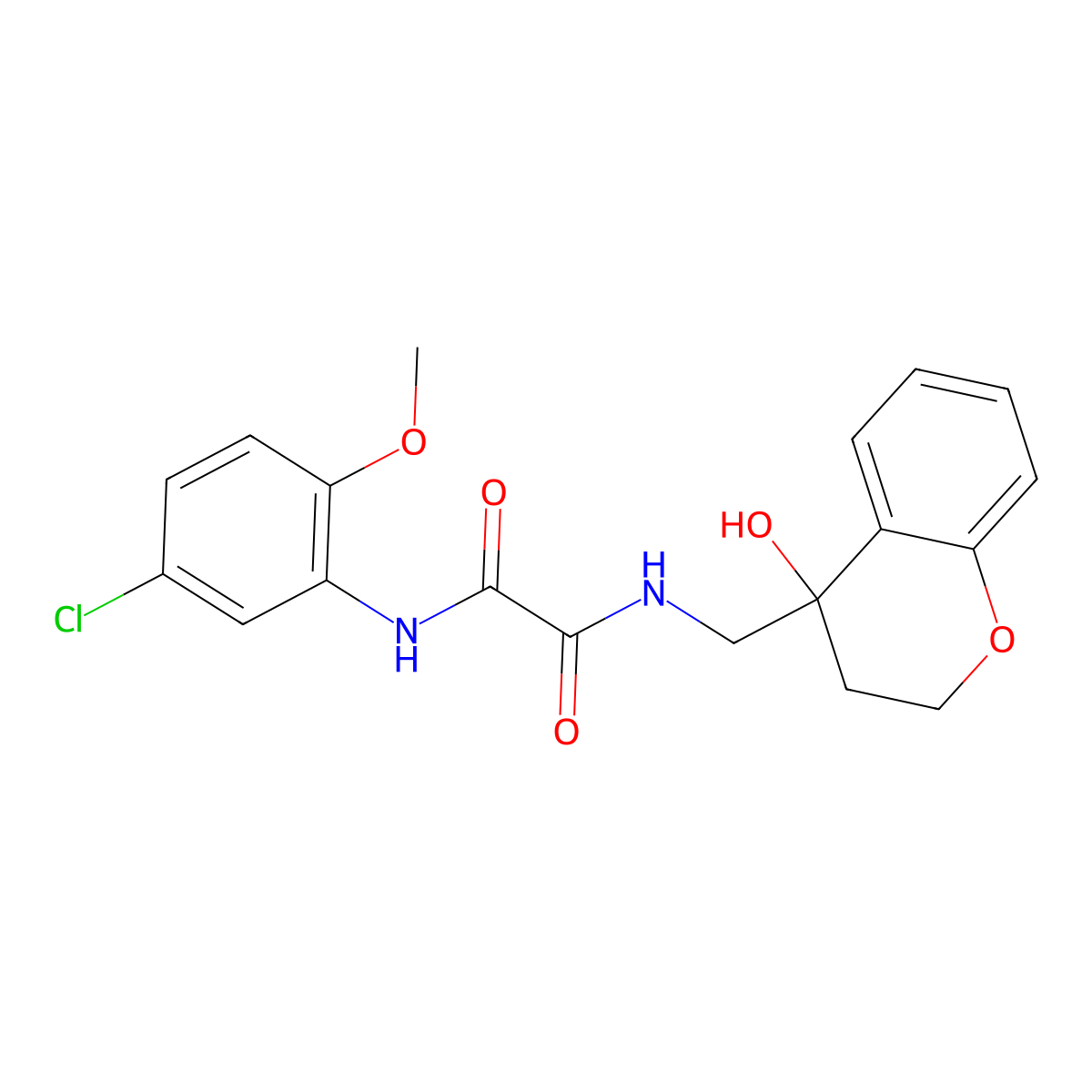 N1-(5-chloro-2-methoxyphenyl)-N2-((4-hydroxychroman-4-yl)methyl)oxalamide molecular structure, CAS 1396810-25-5