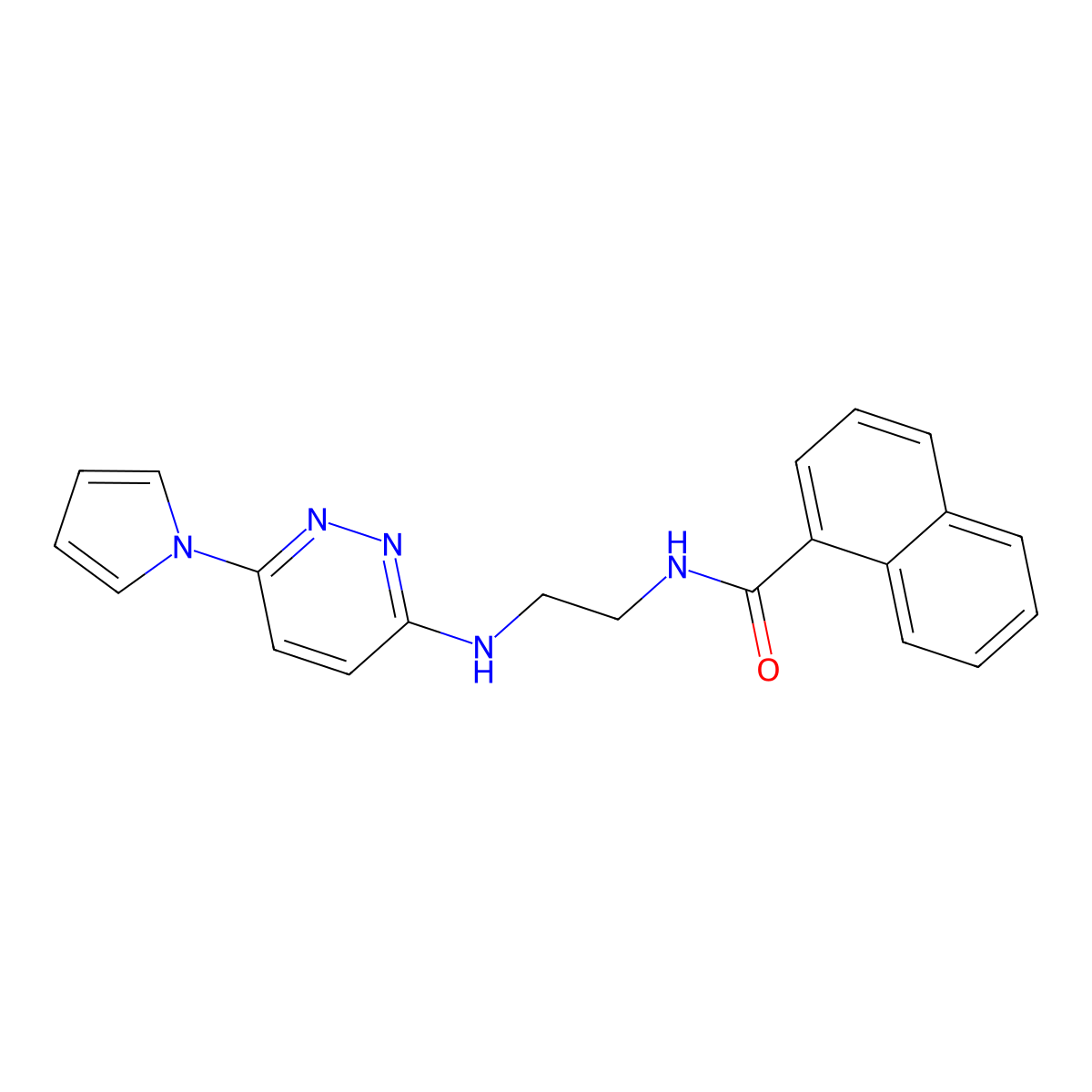 N-(2-((6-(1H-pyrrol-1-yl)pyridazin-3-yl)amino)ethyl)-1-naphthamide molecular structure, CAS 1396810-29-9