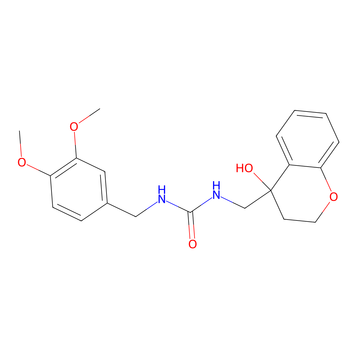 1-(3,4-Dimethoxybenzyl)-3-((4-hydroxychroman-4-yl)methyl)urea molecular structure, CAS 1396810-31-3