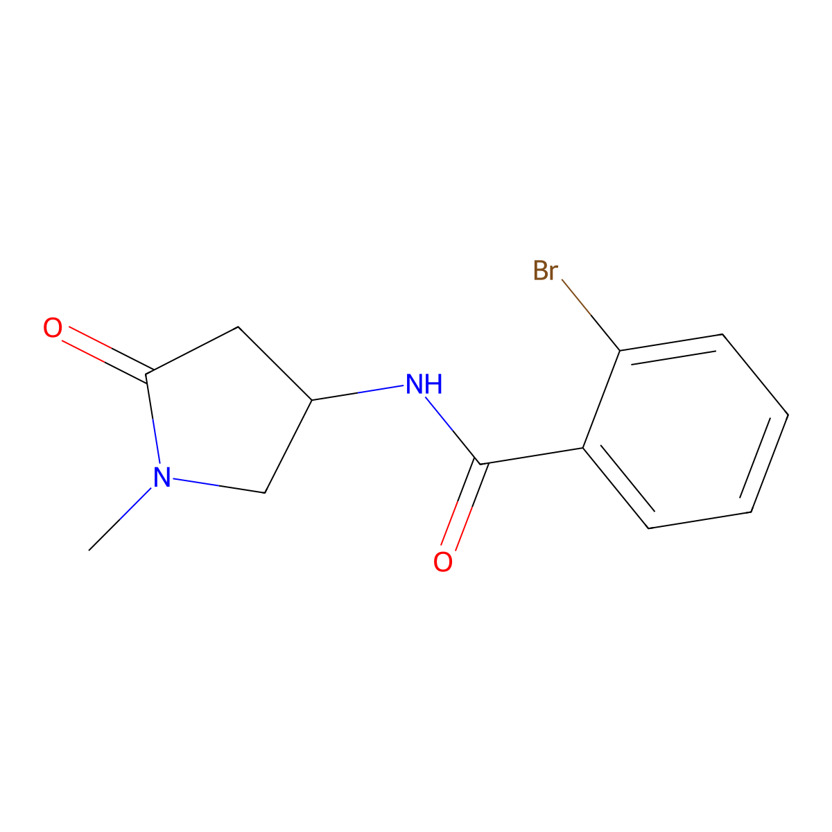 2-bromo-N-(1-methyl-5-oxopyrrolidin-3-yl)benzamide molecular structure, CAS 1396810-69-7