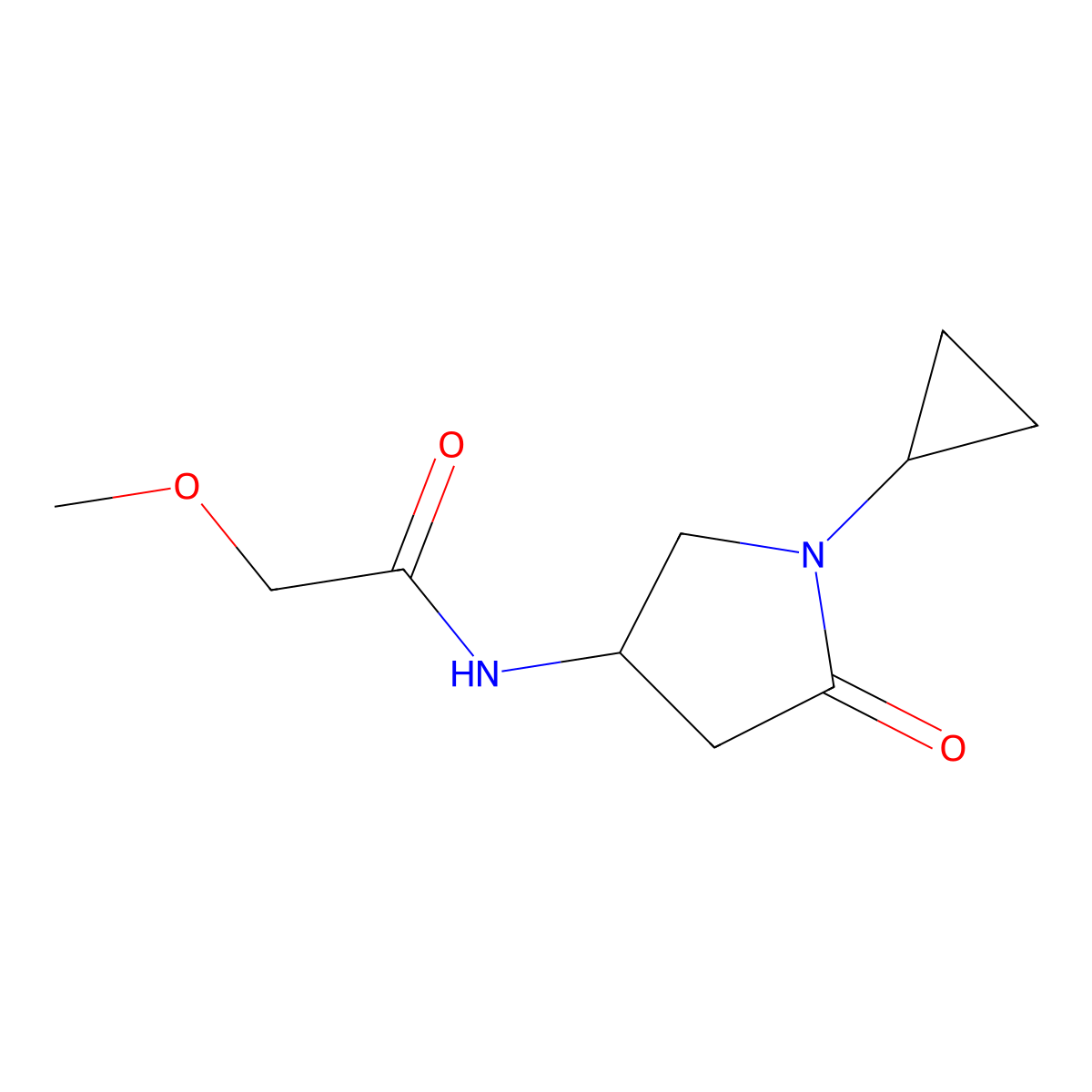 N-(1-cyclopropyl-5-oxopyrrolidin-3-yl)-2-methoxyacetamide molecular structure, CAS 1396810-77-7