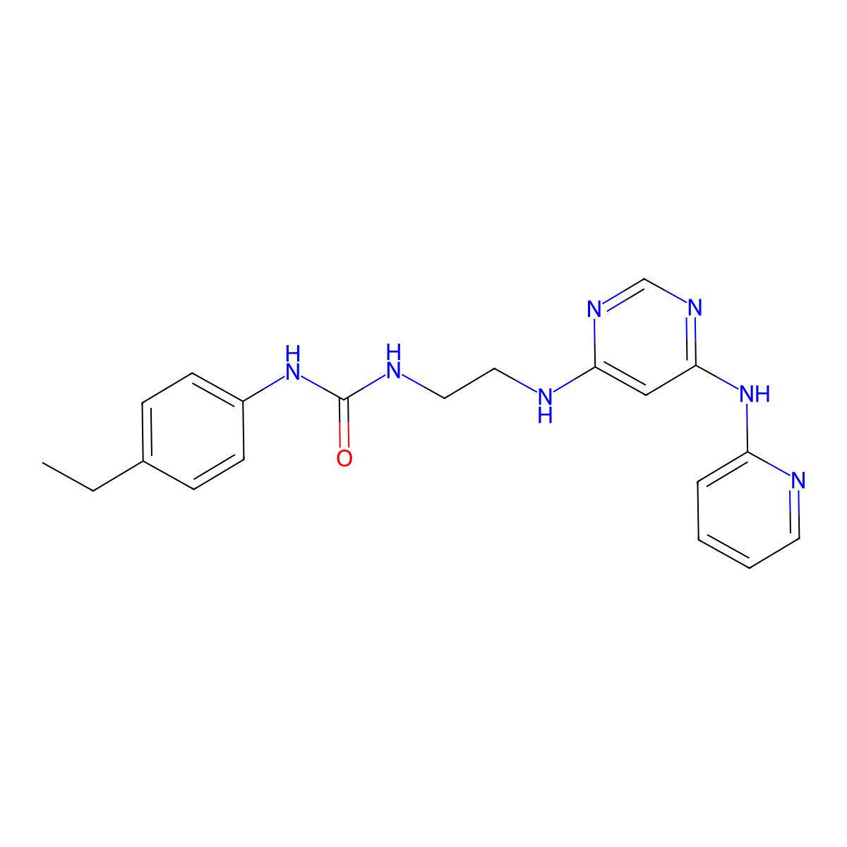 1-(4-Ethylphenyl)-3-(2-((6-(pyridin-2-ylamino)pyrimidin-4-yl)amino)ethyl)urea molecular structure, CAS 1396810-78-8