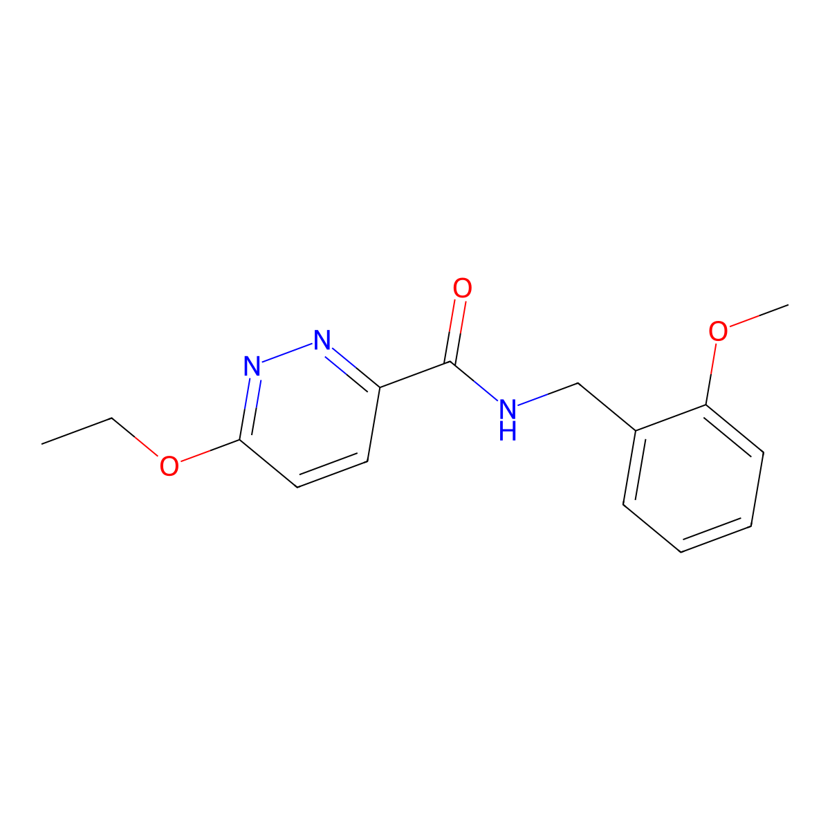 6-ethoxy-N-(2-methoxybenzyl)pyridazine-3-carboxamide molecular structure, CAS 1396810-84-6