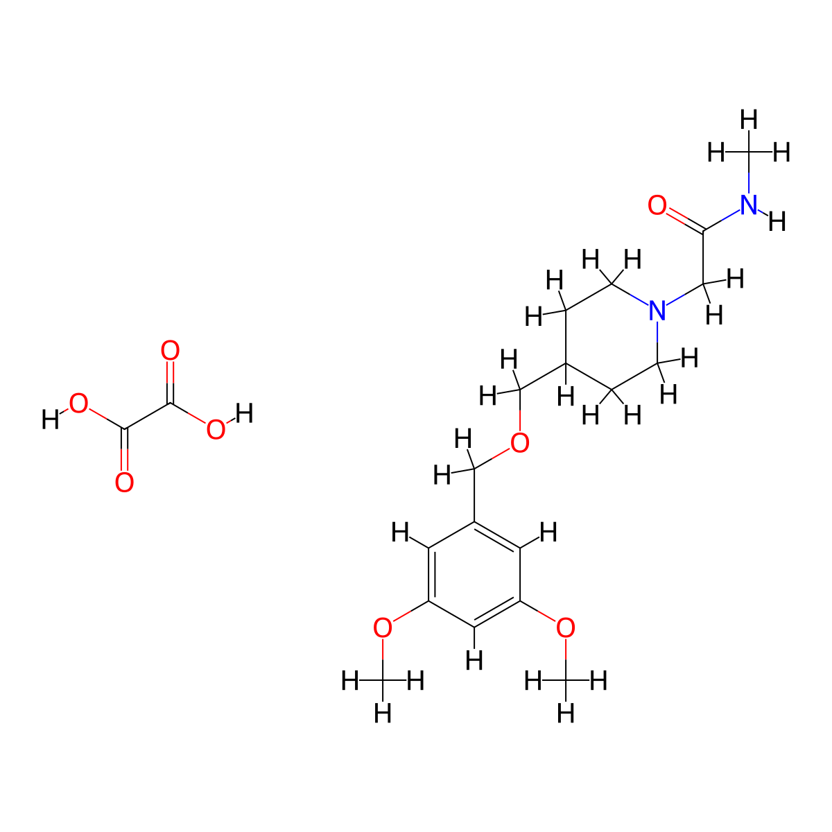 2-(4-(((3,5-dimethoxybenzyl)oxy)methyl)piperidin-1-yl)-N-methylacetamide oxalate molecular structure, CAS 1396810-94-8