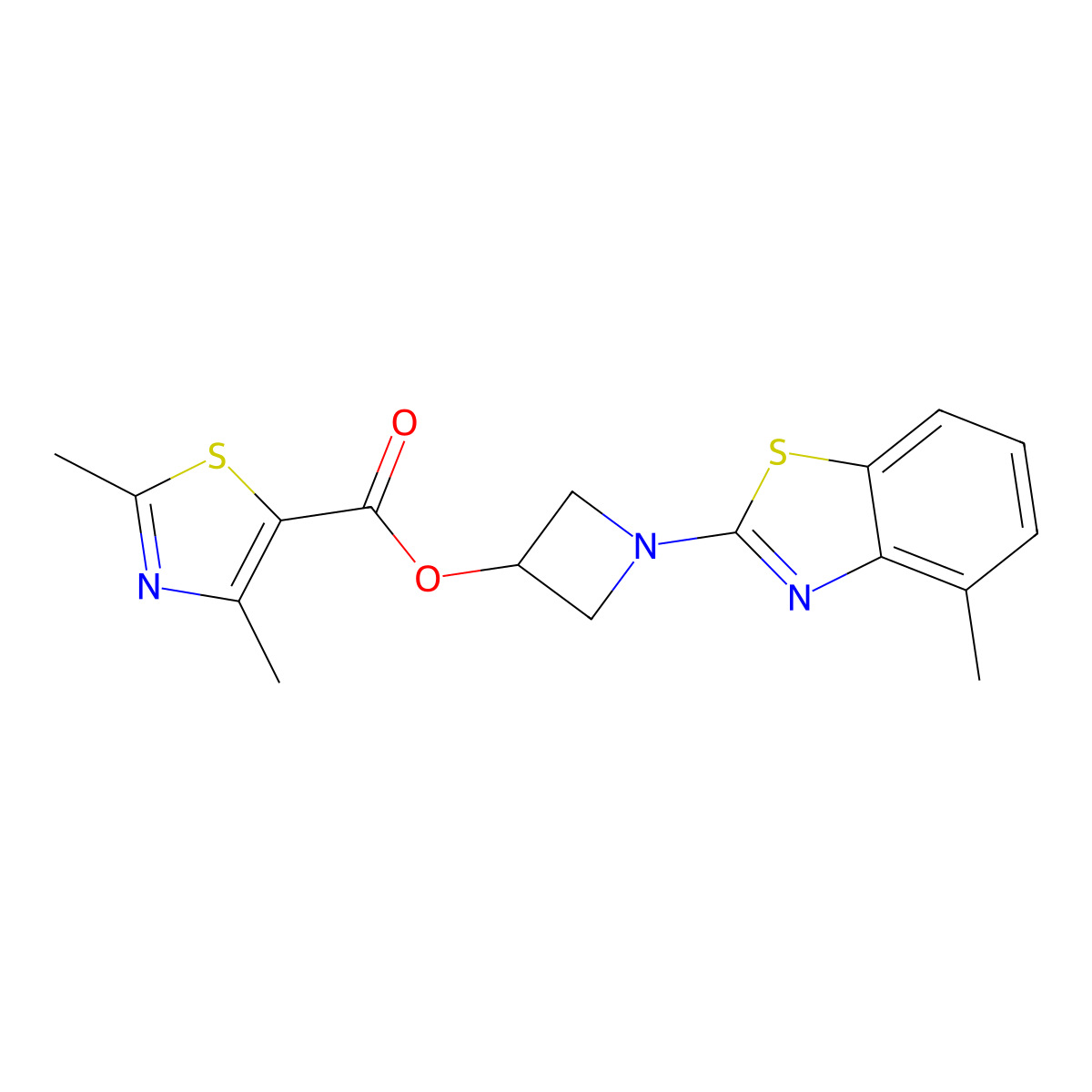 1-(4-Methylbenzo[d]thiazol-2-yl)azetidin-3-yl 2,4-dimethylthiazole-5-carboxylate molecular structure, CAS 1396811-04-3
