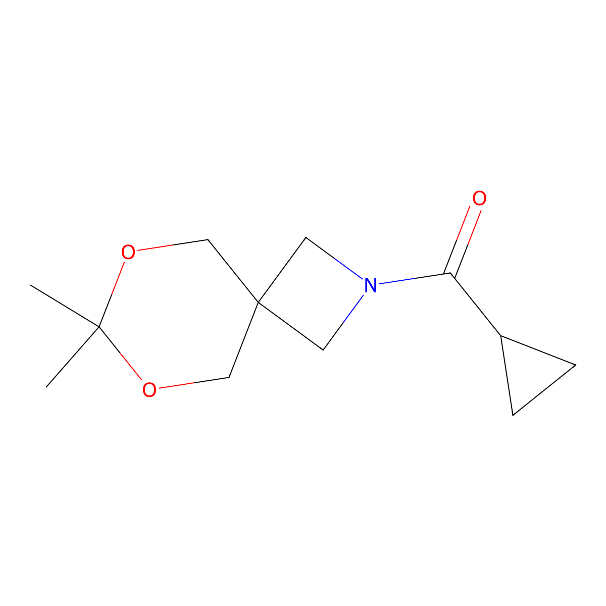 Cyclopropyl(7,7-dimethyl-6,8-dioxa-2-azaspiro[3.5]nonan-2-yl)methanone molecular structure, CAS 1396811-16-7