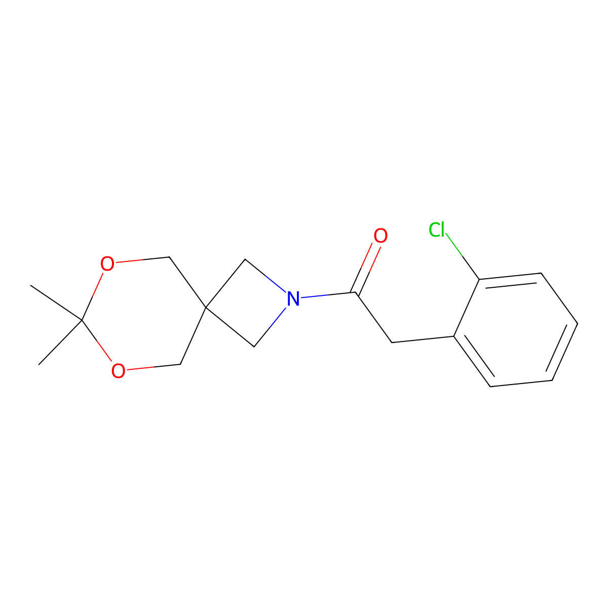2-(2-Chlorophenyl)-1-(7,7-dimethyl-6,8-dioxa-2-azaspiro[3.5]nonan-2-yl)ethanone molecular structure, CAS 1396811-42-9