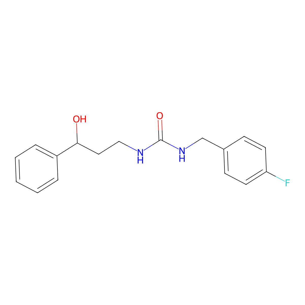 1-(4-Fluorobenzyl)-3-(3-hydroxy-3-phenylpropyl)urea molecular structure, CAS 1396811-43-0
