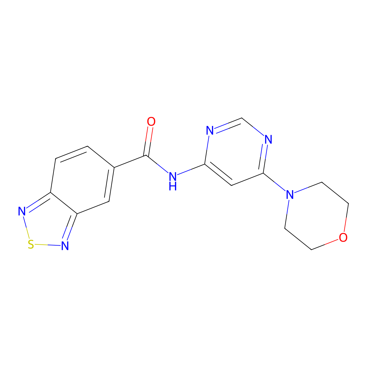 N-(6-morpholinopyrimidin-4-yl)benzo[c][1,2,5]thiadiazole-5-carboxamide molecular structure, CAS 1396811-58-7