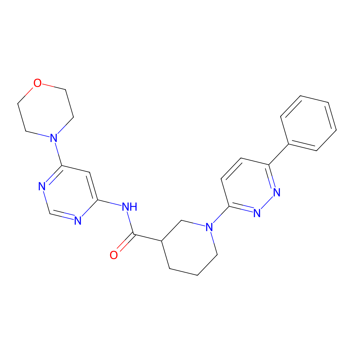 N-(6-morpholinopyrimidin-4-yl)-1-(6-phenylpyridazin-3-yl)piperidine-3-carboxamide molecular structure, CAS 1396811-71-4