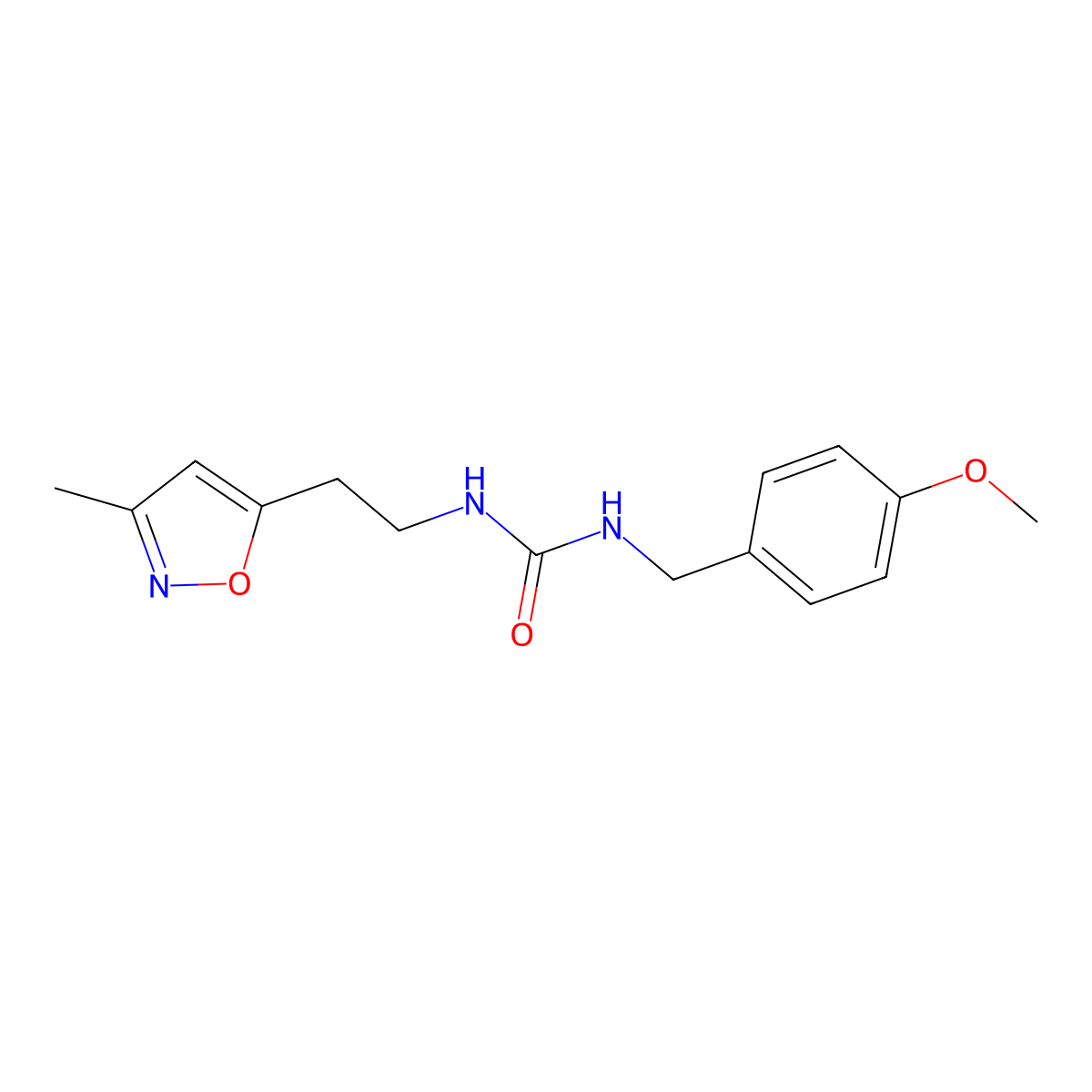 1-(4-Methoxybenzyl)-3-(2-(3-methylisoxazol-5-yl)ethyl)urea molecular structure, CAS 1396811-73-6