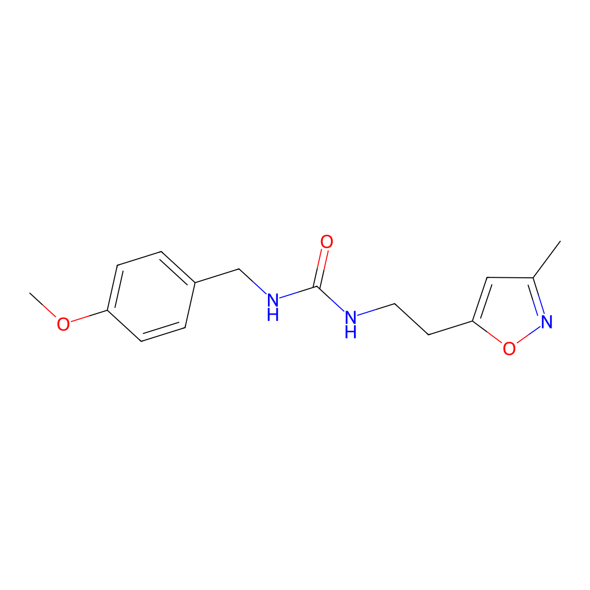 1-(4-Methoxybenzyl)-3-(2-(3-methylisoxazol-5-yl)ethyl)urea molecular structure, CAS 1396811-73-6