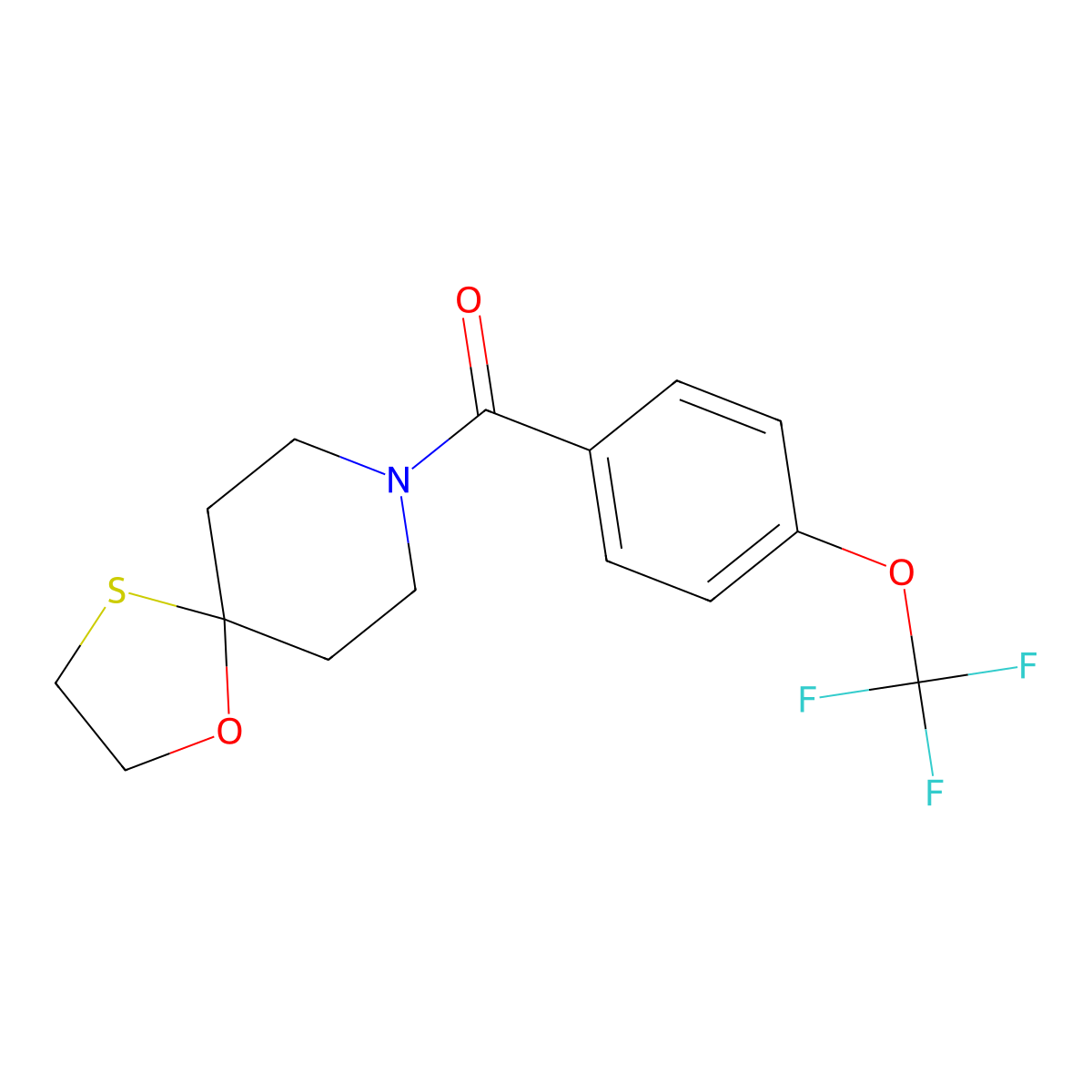 1-Oxa-4-thia-8-azaspiro[4.5]decan-8-yl(4-(trifluoromethoxy)phenyl)methanone molecular structure, CAS 1396811-86-1