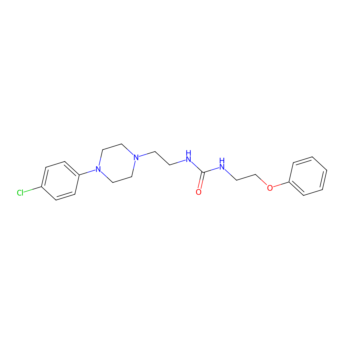1-(2-(4-(4-Chlorophenyl)piperazin-1-yl)ethyl)-3-(2-phenoxyethyl)urea molecular structure, CAS 1396811-92-9