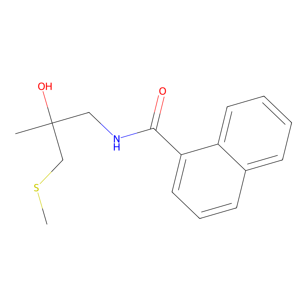 N-(2-hydroxy-2-methyl-3-(methylthio)propyl)-1-naphthamide molecular structure, CAS 1396811-97-4