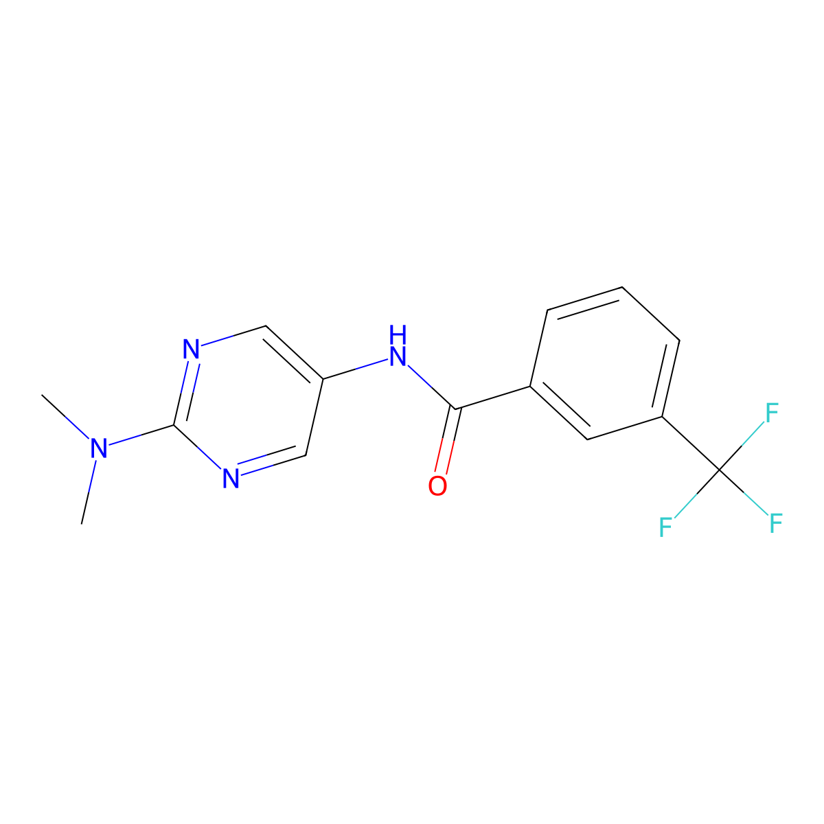 N-[2-(dimethylamino)pyrimidin-5-yl]-3-(trifluoromethyl)benzamide molecular structure, CAS 1396811-99-6