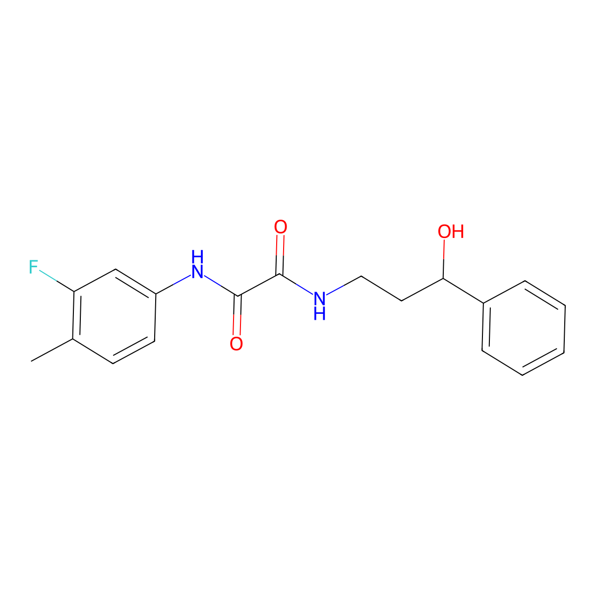 N1-(3-fluoro-4-methylphenyl)-N2-(3-hydroxy-3-phenylpropyl)oxalamide molecular structure, CAS 1396812-15-9