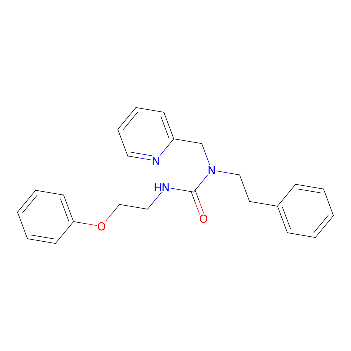 1-Phenethyl-3-(2-phenoxyethyl)-1-(pyridin-2-ylmethyl)urea molecular structure, CAS 1396812-23-9