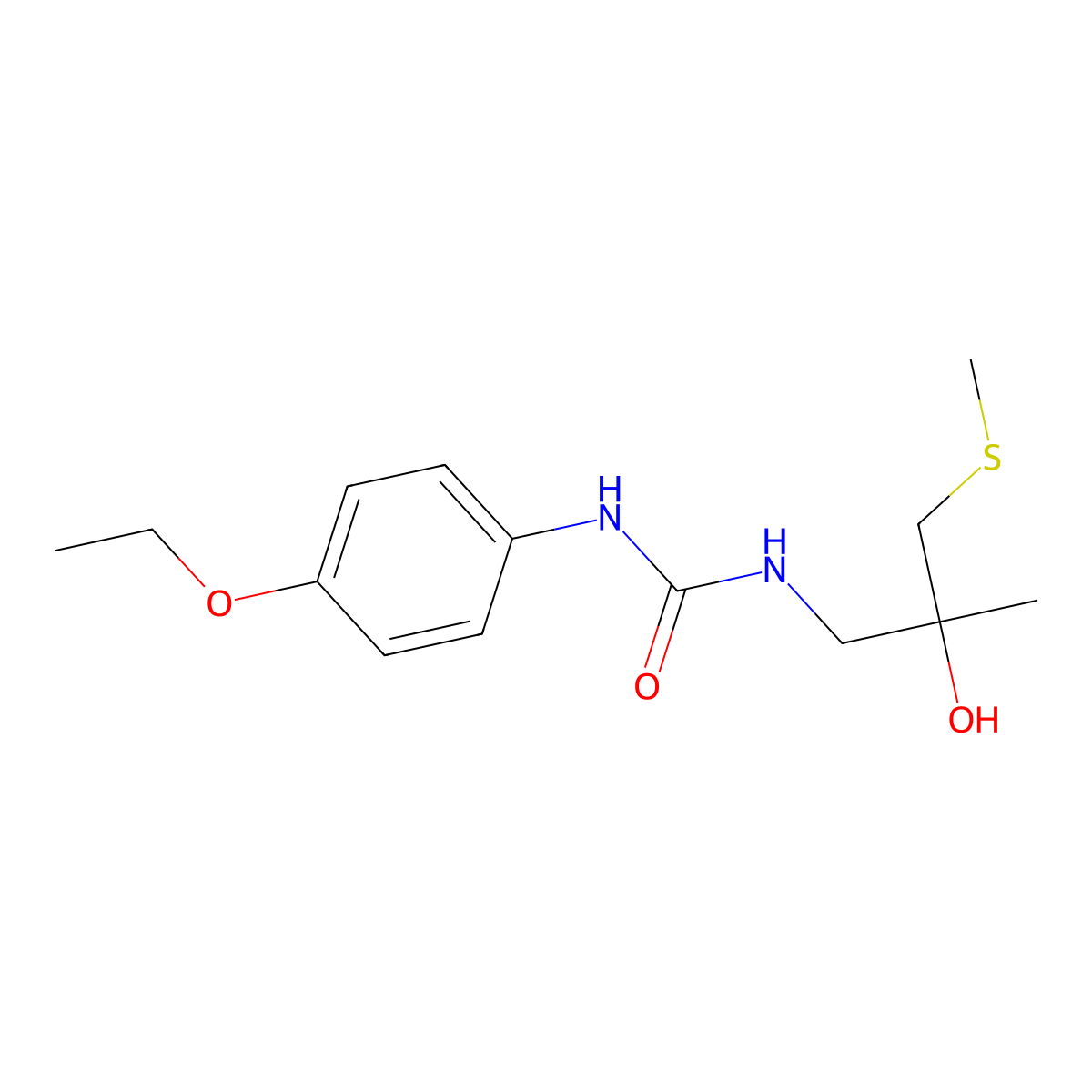1-(4-Ethoxyphenyl)-3-(2-hydroxy-2-methyl-3-(methylthio)propyl)urea molecular structure, CAS 1396812-45-5