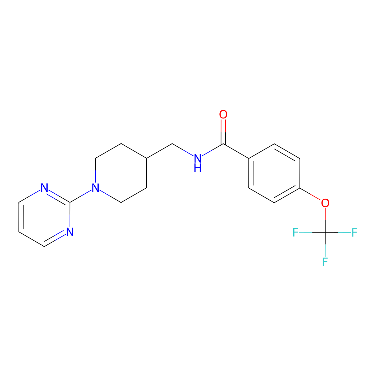 N-{[1-(pyrimidin-2-yl)piperidin-4-yl]methyl}-4-(trifluoromethoxy)benzamide molecular structure, CAS 1396812-60-4