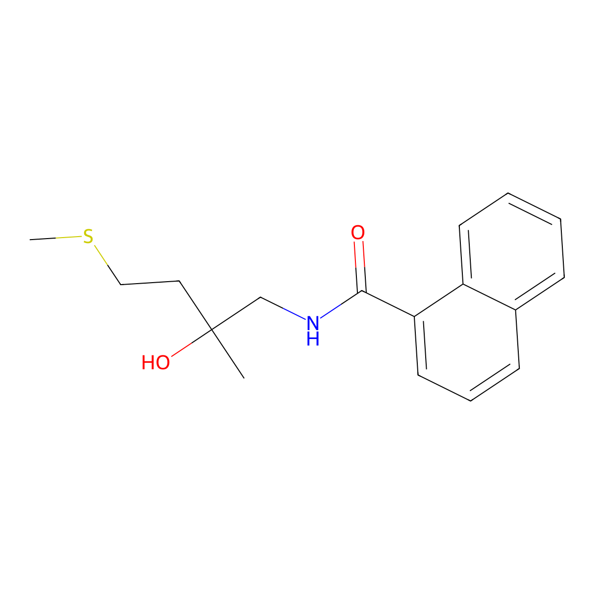 N-(2-hydroxy-2-methyl-4-(methylthio)butyl)-1-naphthamide molecular structure, CAS 1396812-73-9