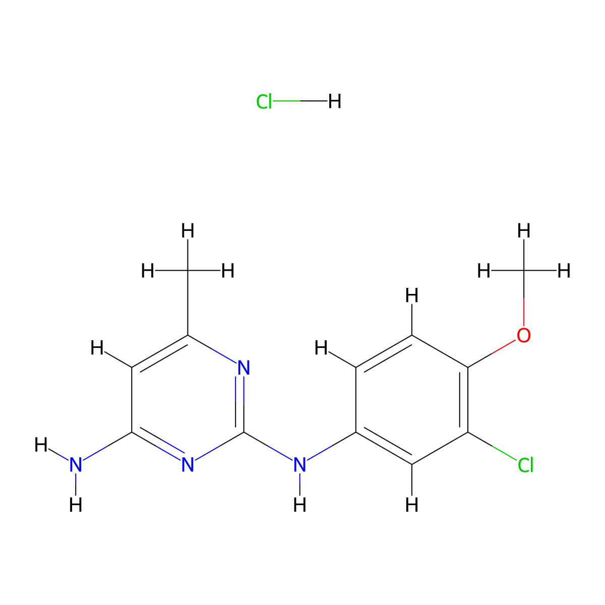 N2-(3-chloro-4-methoxyphenyl)-6-methylpyrimidine-2,4-diamine hydrochloride molecular structure, CAS 1396812-81-9