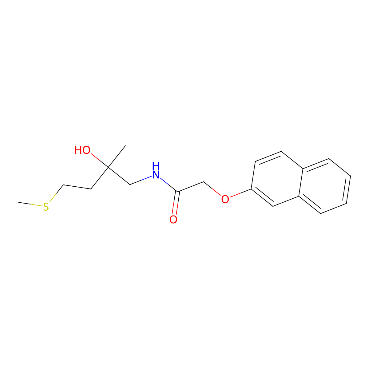 N-(2-hydroxy-2-methyl-4-(methylthio)butyl)-2-(naphthalen-2-yloxy)acetamide molecular structure, CAS 1396812-87-5