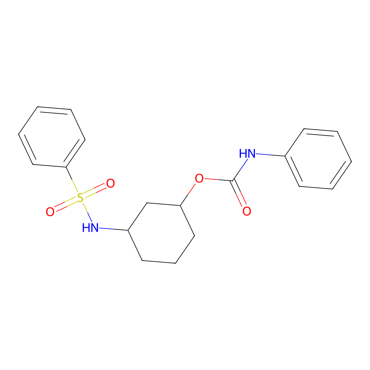 3-(Phenylsulfonamido)cyclohexyl phenylcarbamate molecular structure, CAS 1396812-93-3