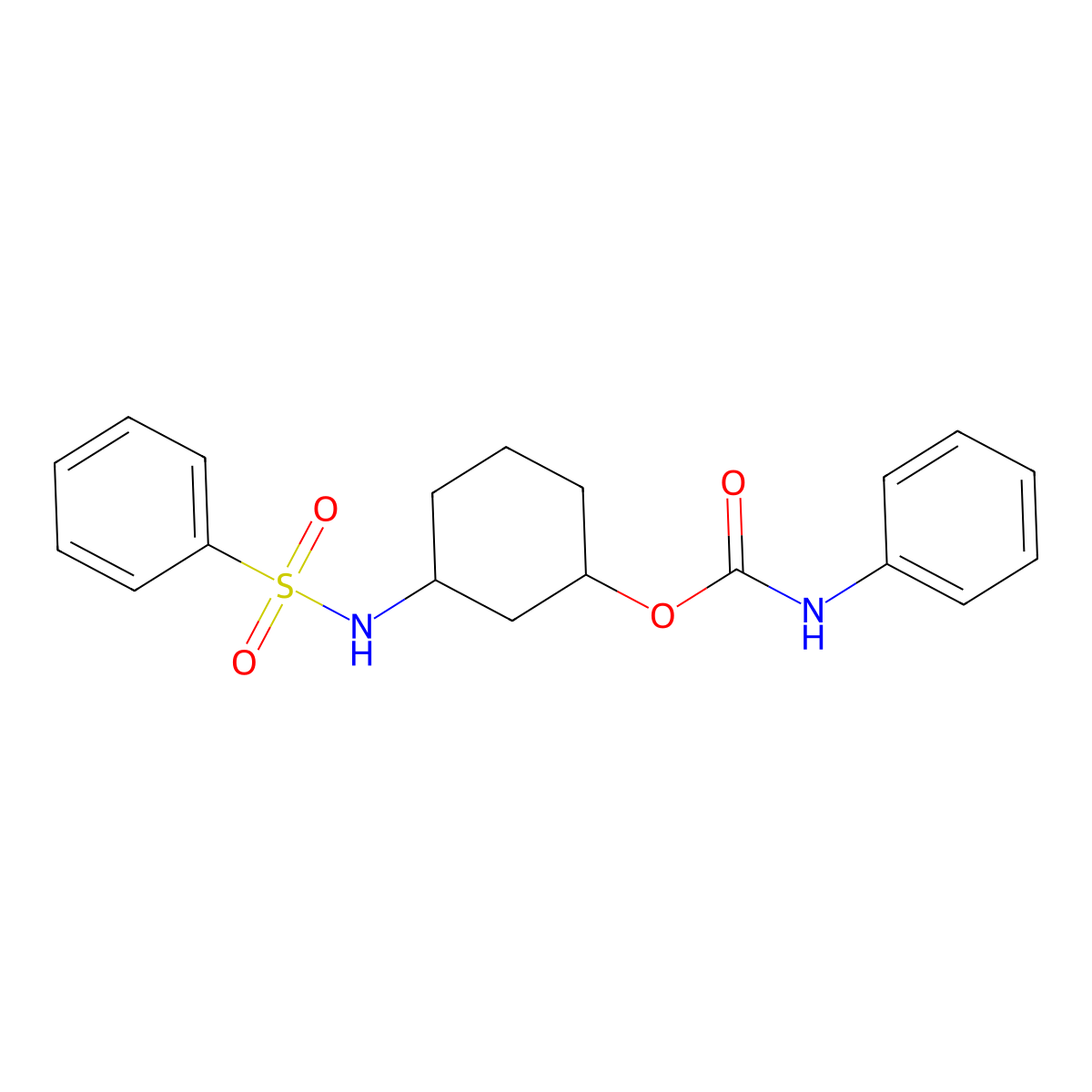 3-(Phenylsulfonamido)cyclohexyl phenylcarbamate molecular structure, CAS 1396812-93-3