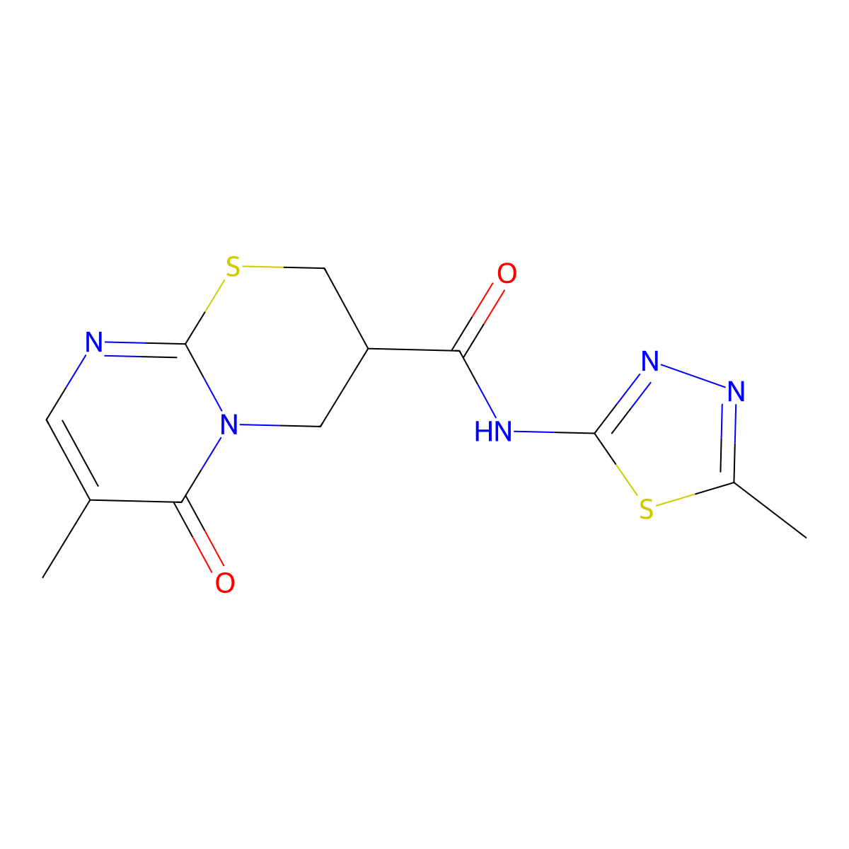 7-methyl-N-(5-methyl-1,3,4-thiadiazol-2-yl)-6-oxo-2,3,4,6-tetrahydropyrimido[2,1-b][1,3]thiazine-3-carboxamide molecular structure, CAS 1396813-03-8