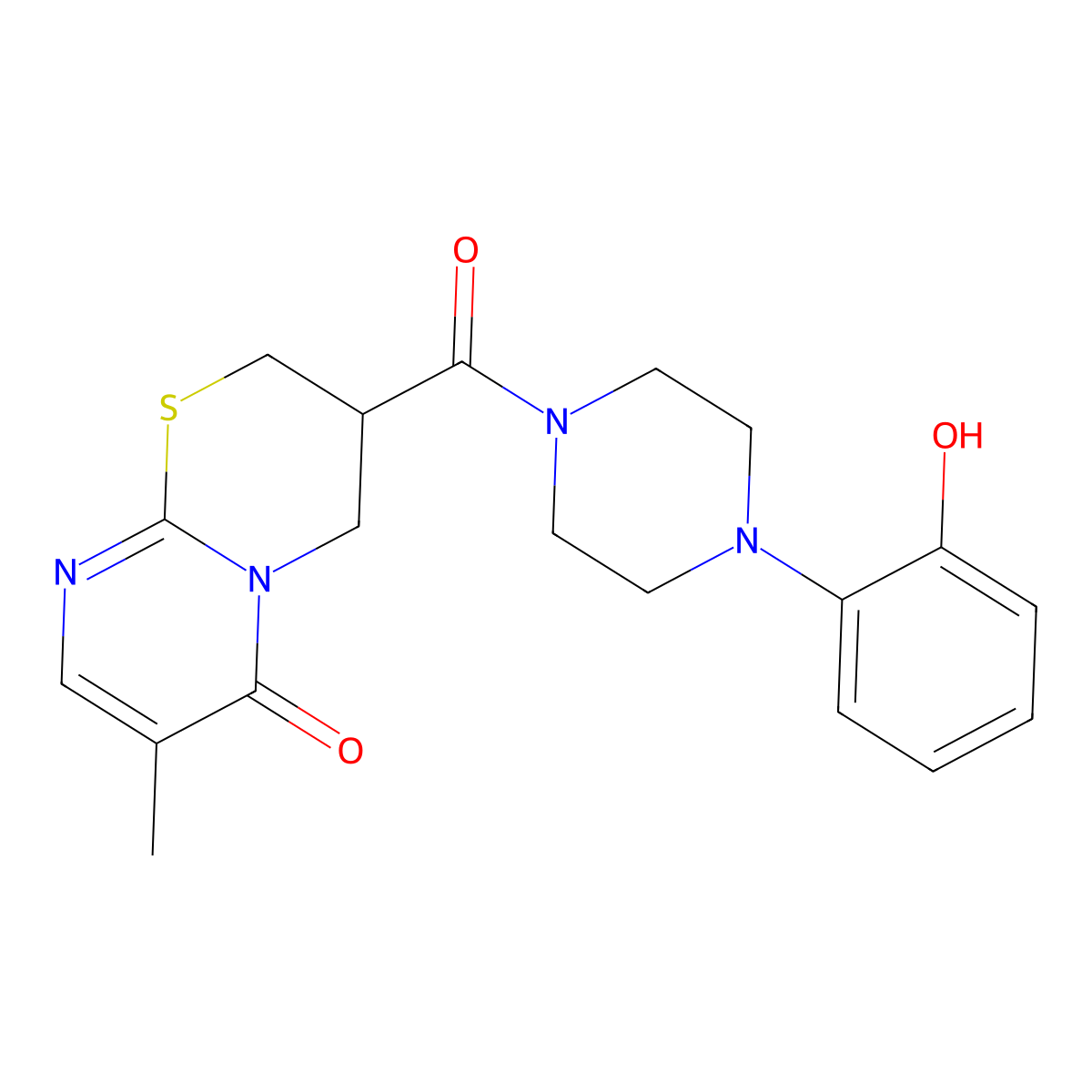 3-(4-(2-hydroxyphenyl)piperazine-1-carbonyl)-7-methyl-3,4-dihydropyrimido[2,1-b][1,3]thiazin-6(2H)-one molecular structure, CAS 1396813-20-9
