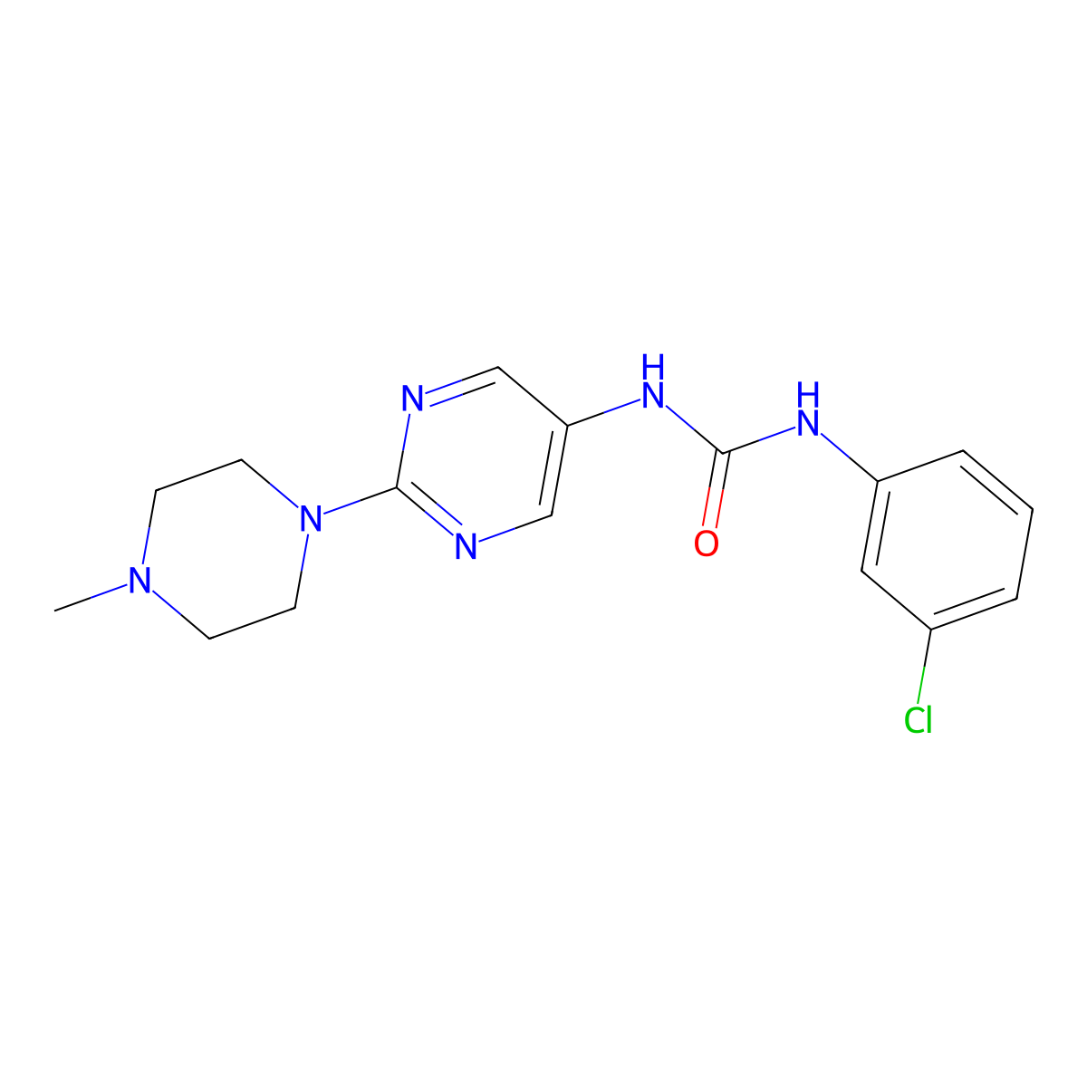 1-(3-Chlorophenyl)-3-[2-(4-methylpiperazin-1-yl)pyrimidin-5-yl]urea molecular structure, CAS 1396813-44-7