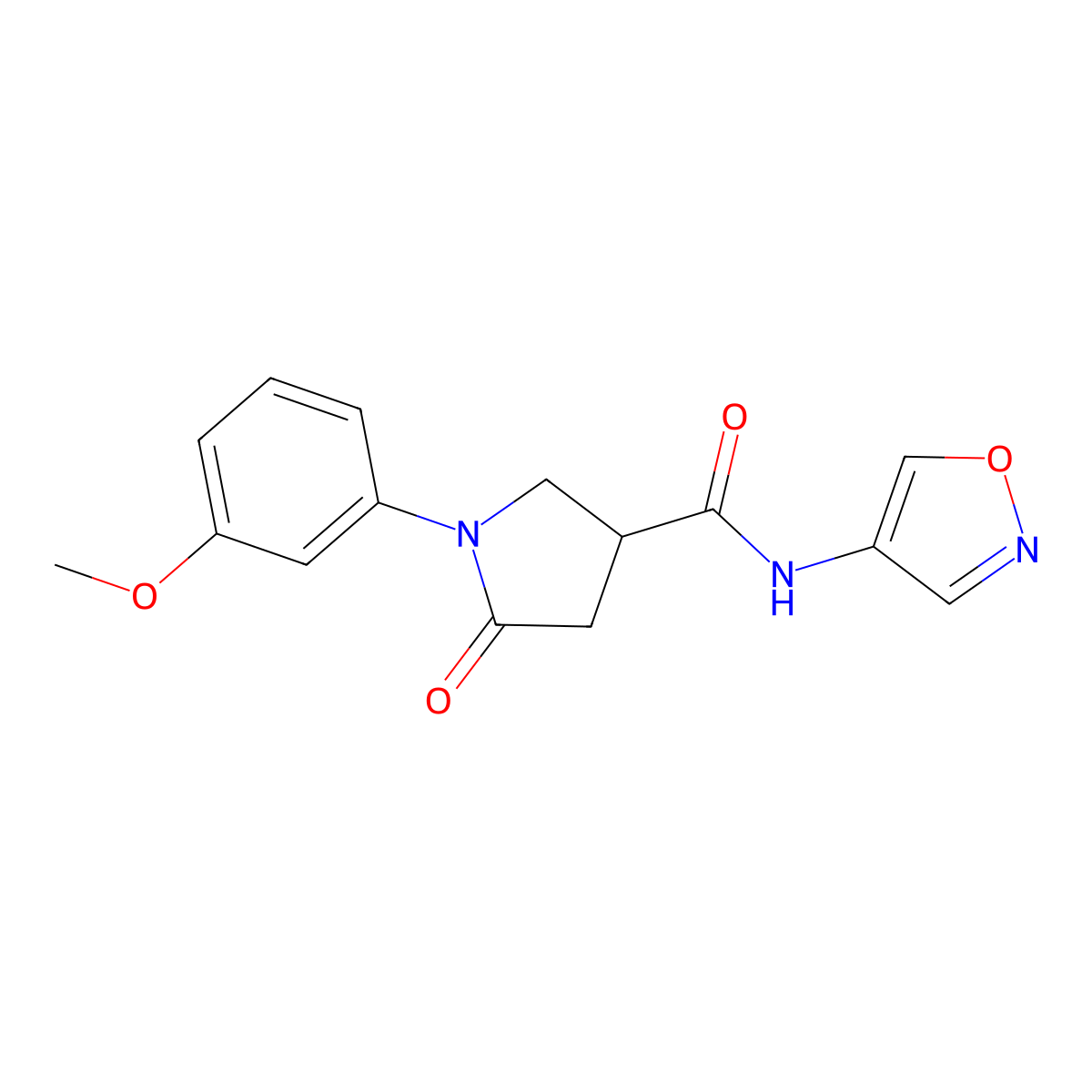 N-(isoxazol-4-yl)-1-(3-methoxyphenyl)-5-oxopyrrolidine-3-carboxamide molecular structure, CAS 1396813-62-9