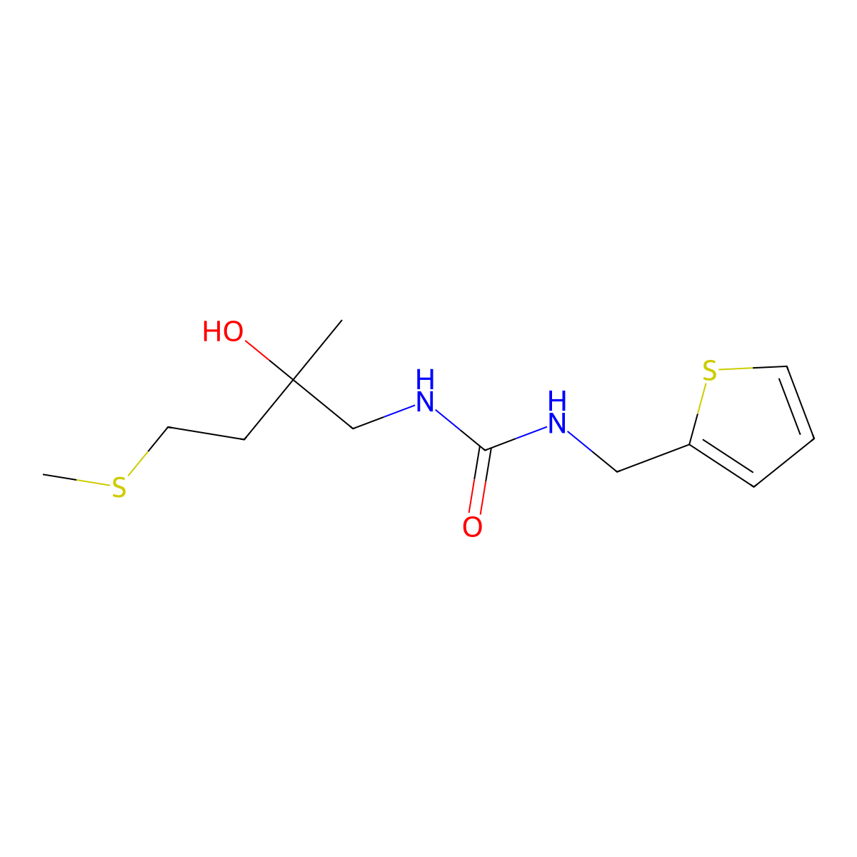1-(2-Hydroxy-2-methyl-4-(methylthio)butyl)-3-(thiophen-2-ylmethyl)urea molecular structure, CAS 1396813-76-5