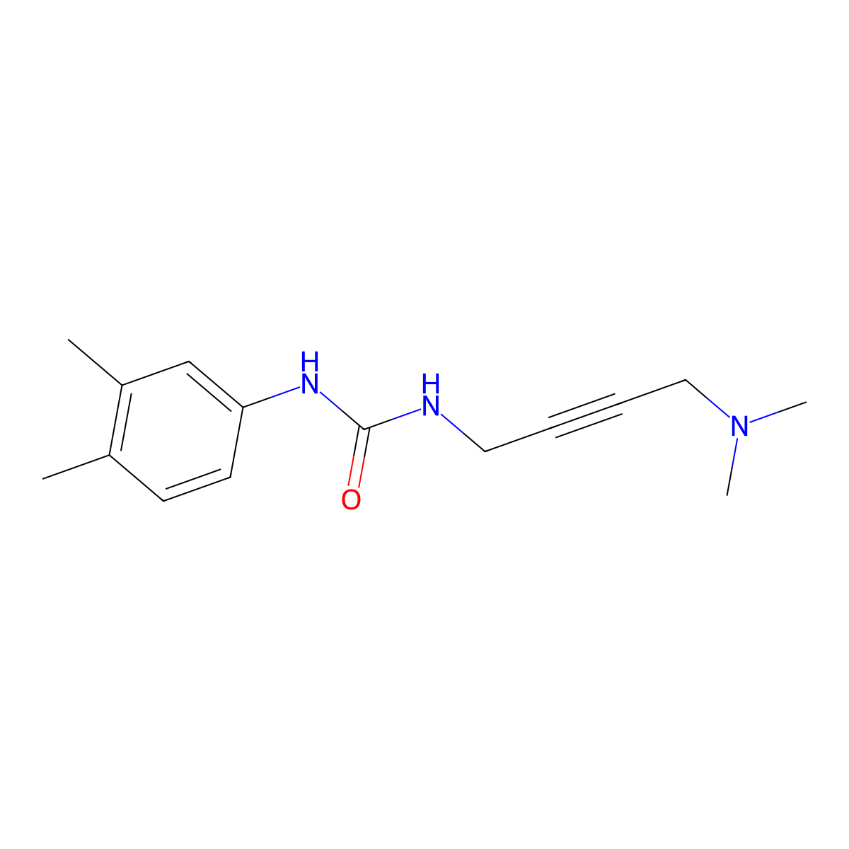 1-(4-(Dimethylamino)but-2-yn-1-yl)-3-(3,4-dimethylphenyl)urea molecular structure, CAS 1396813-86-7