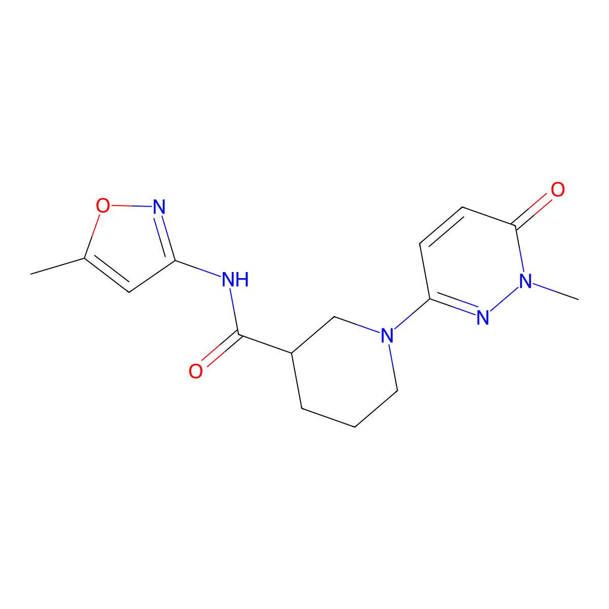 1-(1-methyl-6-oxo-1,6-dihydropyridazin-3-yl)-N-(5-methylisoxazol-3-yl)piperidine-3-carboxamide molecular structure, CAS 1396814-03-1